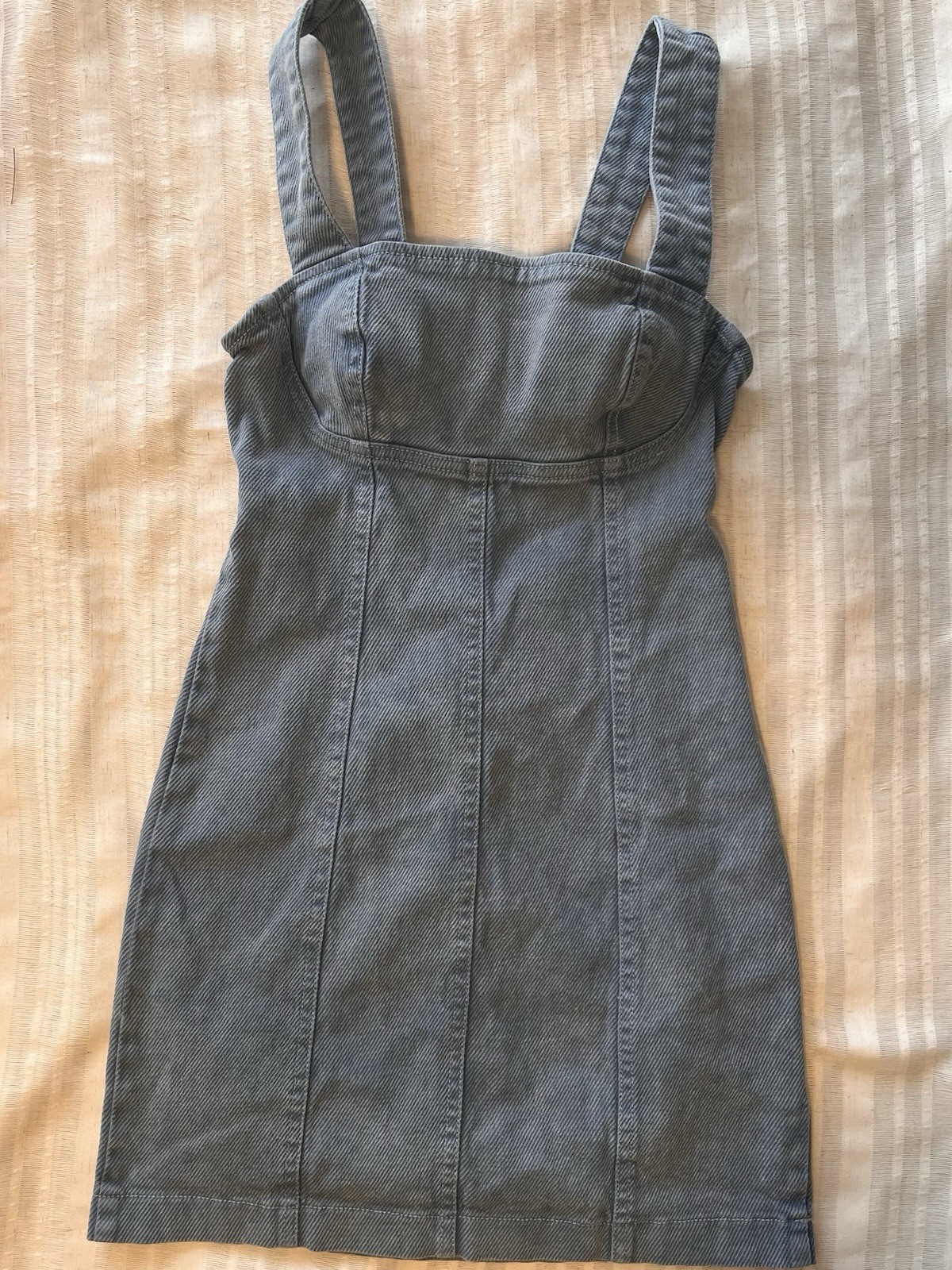 Urban Outfitters Blue Denim Mini Dress Buckle Zipper Strappy Sleeveless