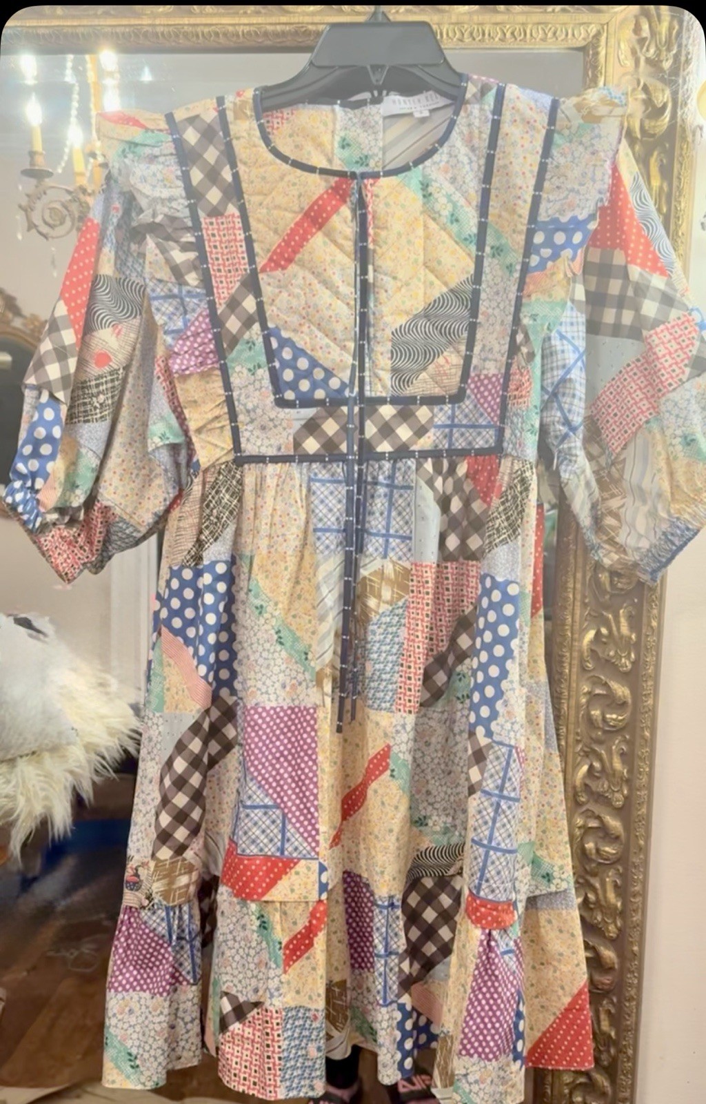Hunter Bell Retired Patchwork Britton Quilted Cottage Core Dress A