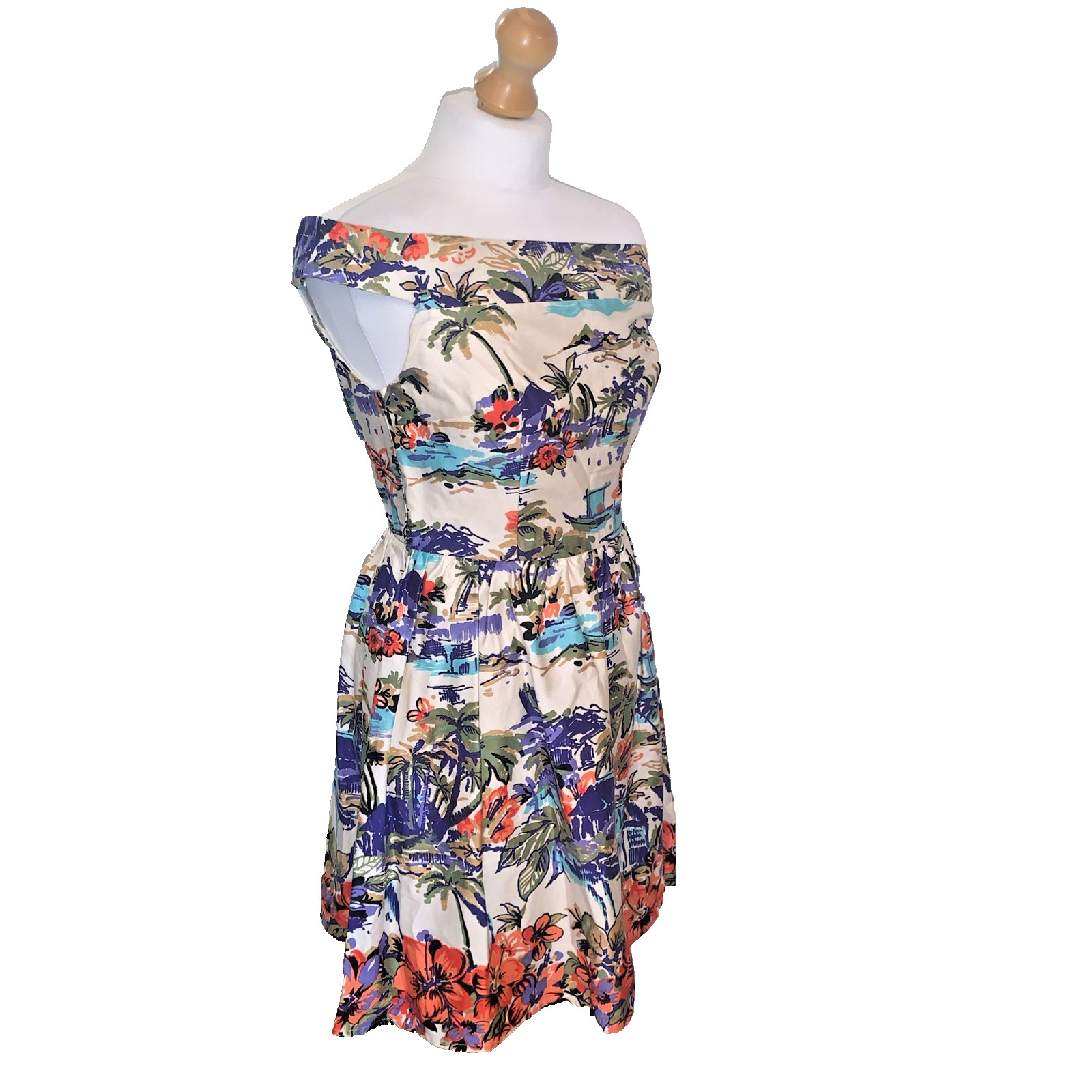 Kelly Brook Size 12 Dress Tropical Print Palm Trees Sundress BRAND NEW!