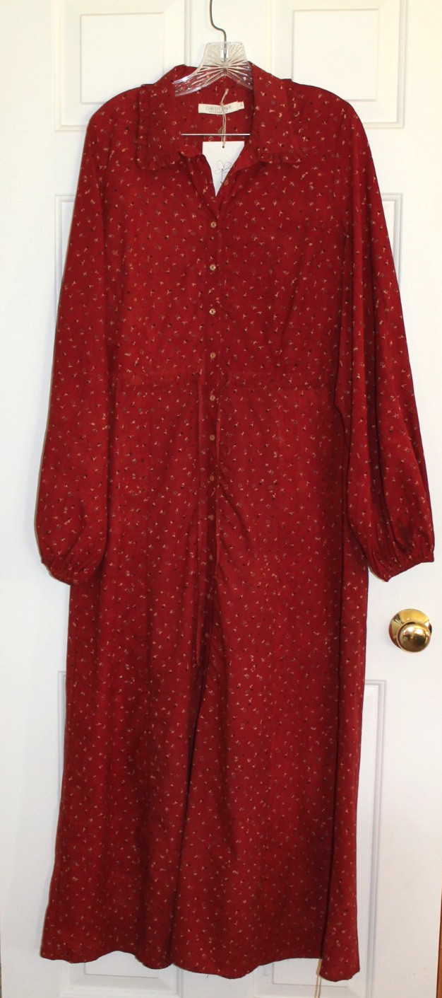 Christy Dawn Dress NWT Midi Peter Pan Collar XL Prairie Cottagecore Boho