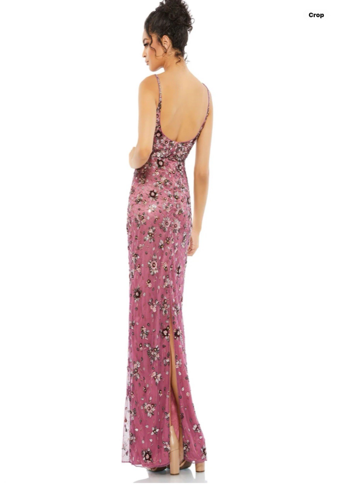 Mac Duggal 5477 Raspberry Beaded Sequined Gown Sz 14 AUTHENTIC NWT