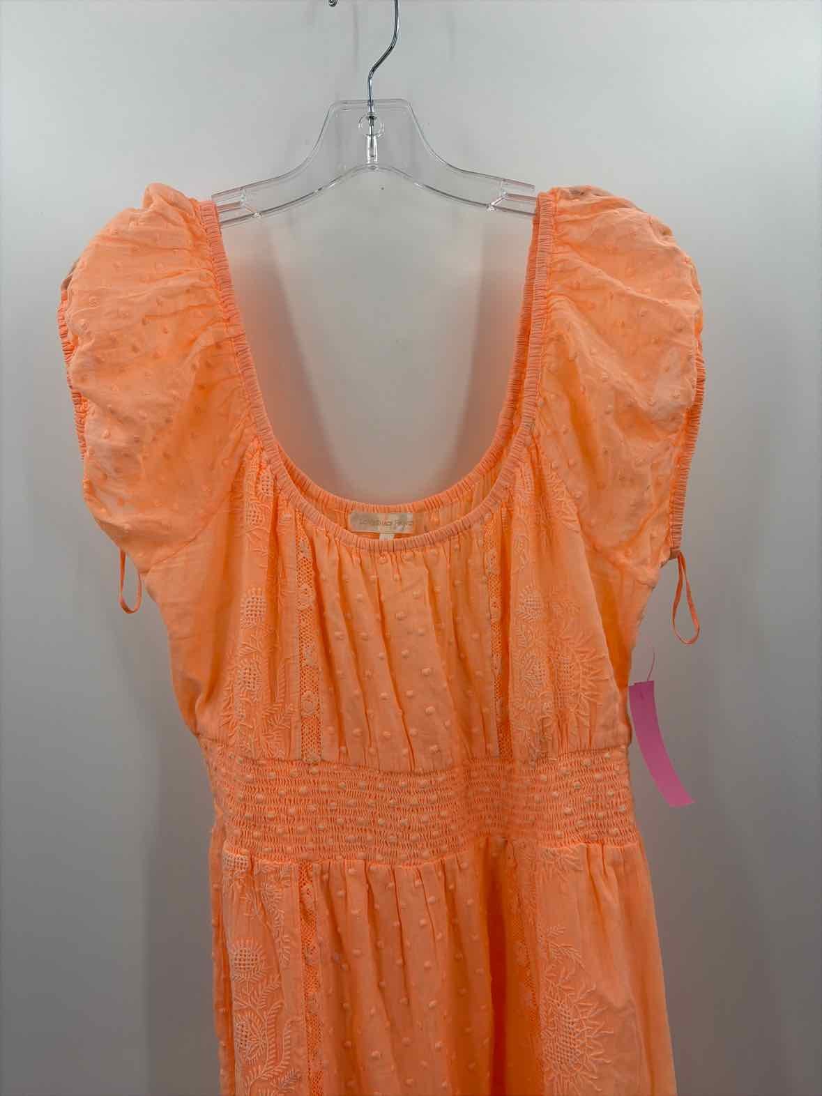 Pre-Owned LoveShackFancy Orange Size Medium Maxi Short Sleeve Dress