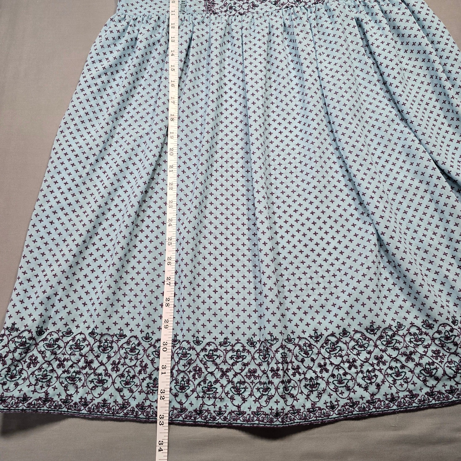 Time Tru Light Blue Peasant Dress NEW $29 Woven Embroidered Shift Womens Size S