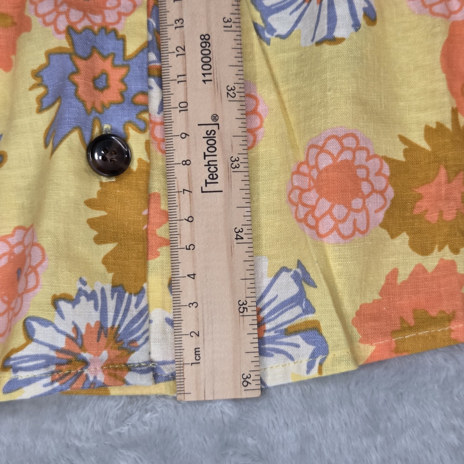 Marine Layer Button Front Yellow Vintage L Floral Short Sleeve Camila Dress NWT