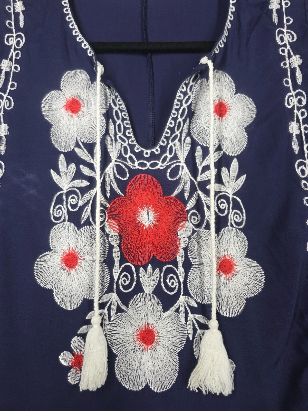 Blue Kaftan Dress One Size Fits Most Embroidered Beach Swim Cover Resort Wear