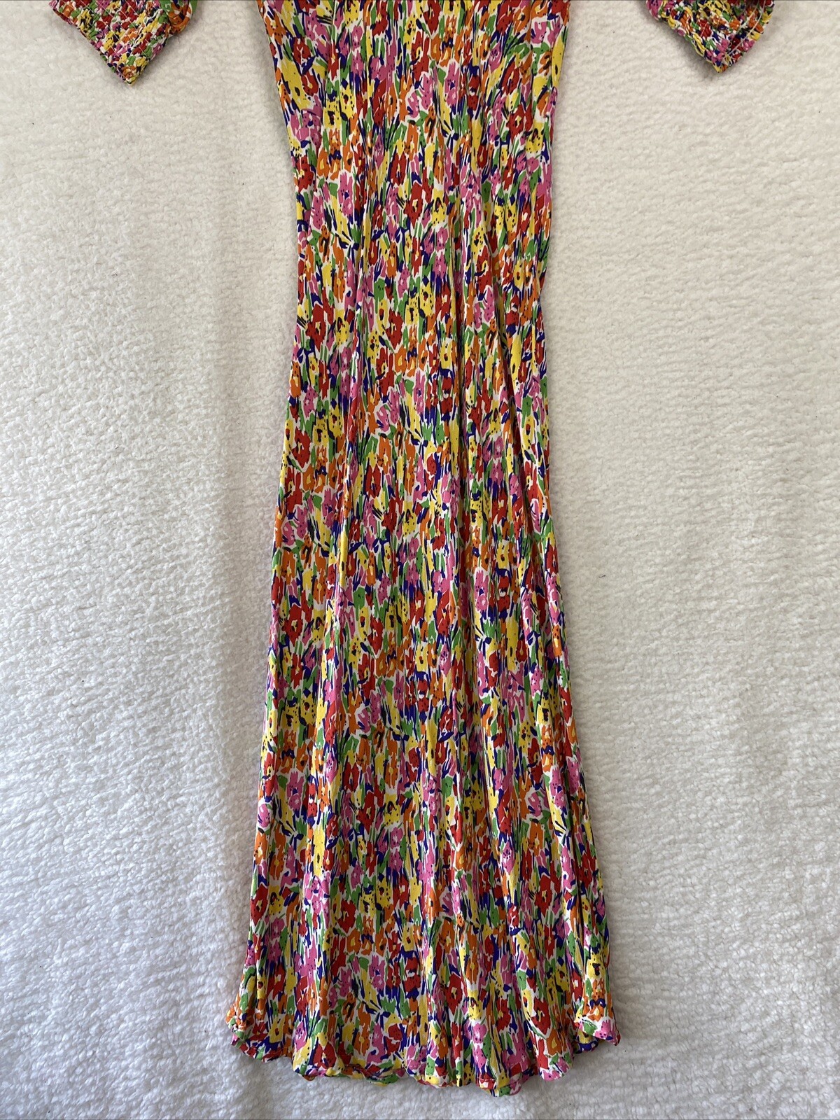 Rixo X Target Dress Women’s 4 Midi Multicolor Empire Floral Puff Sleeve career