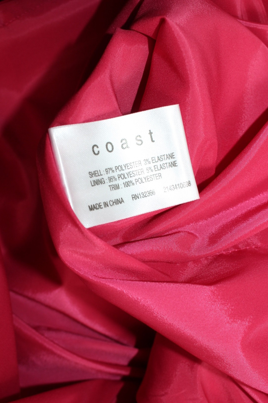 Coast Deep Pink Satin Dress Embroidered Lace Appliqué Occasion Party Evening 10