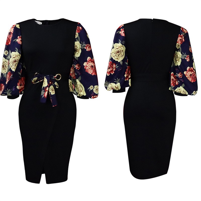 Women’s Clothing Large Size Printed Dress Commuter Temperament Summer Plus Size