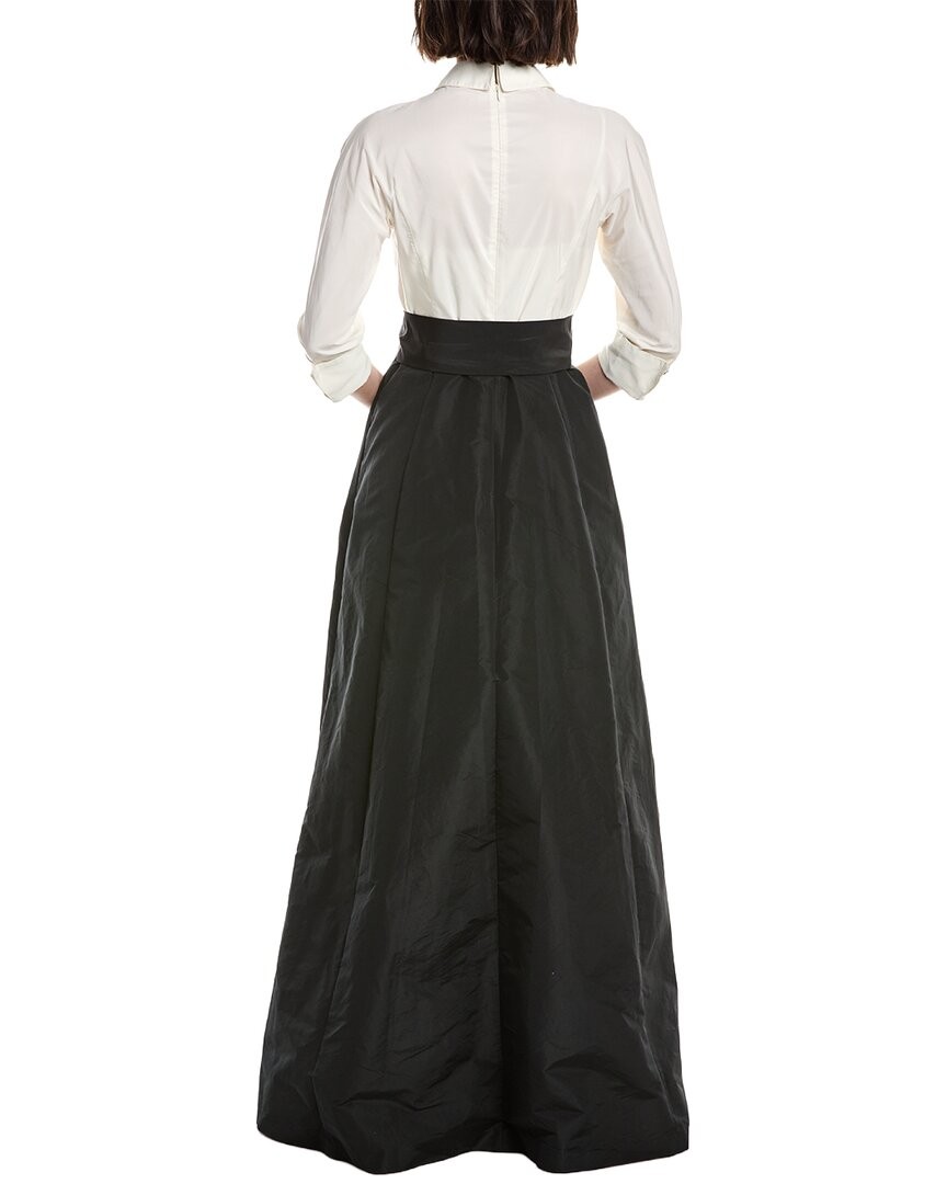 Teri Jon By Rickie Freeman Solid Elbow Sleeve Maxi Dress Women’s