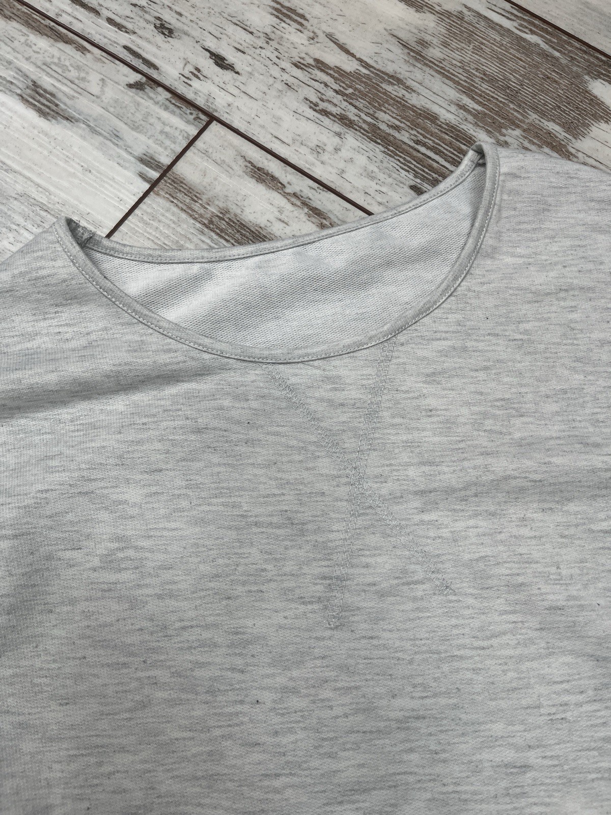 Gray Sweatshirt Dress Crewneck Ruffle Peplum Hem Long Sleeve Womens Medium NWOT