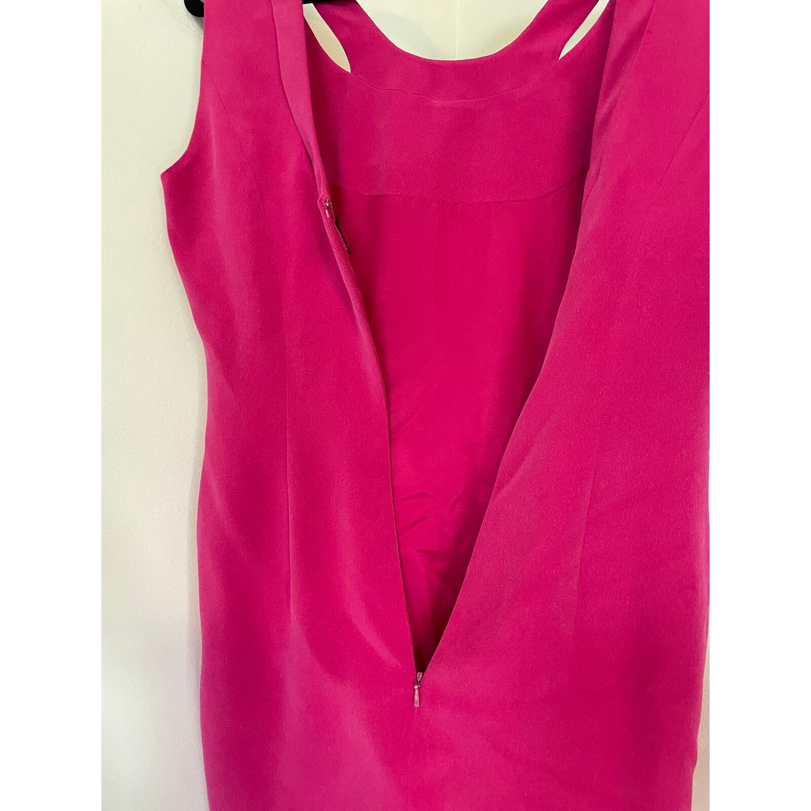 YL Hot Pink Silk Mini Dress Size 6