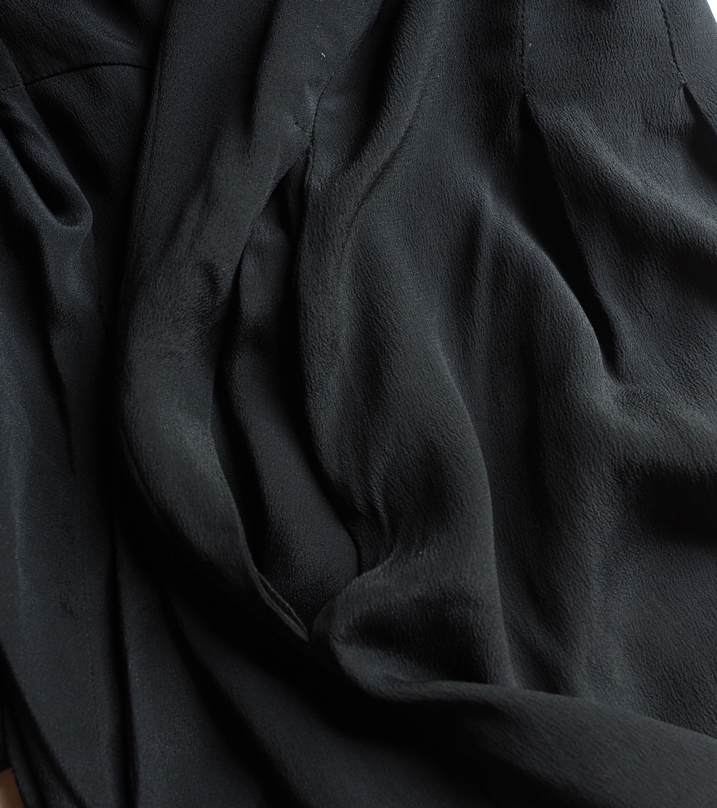 Beatrice B Made In Italy Acetate Silk Blend A-Line Shirt Dress Black Size L US 8