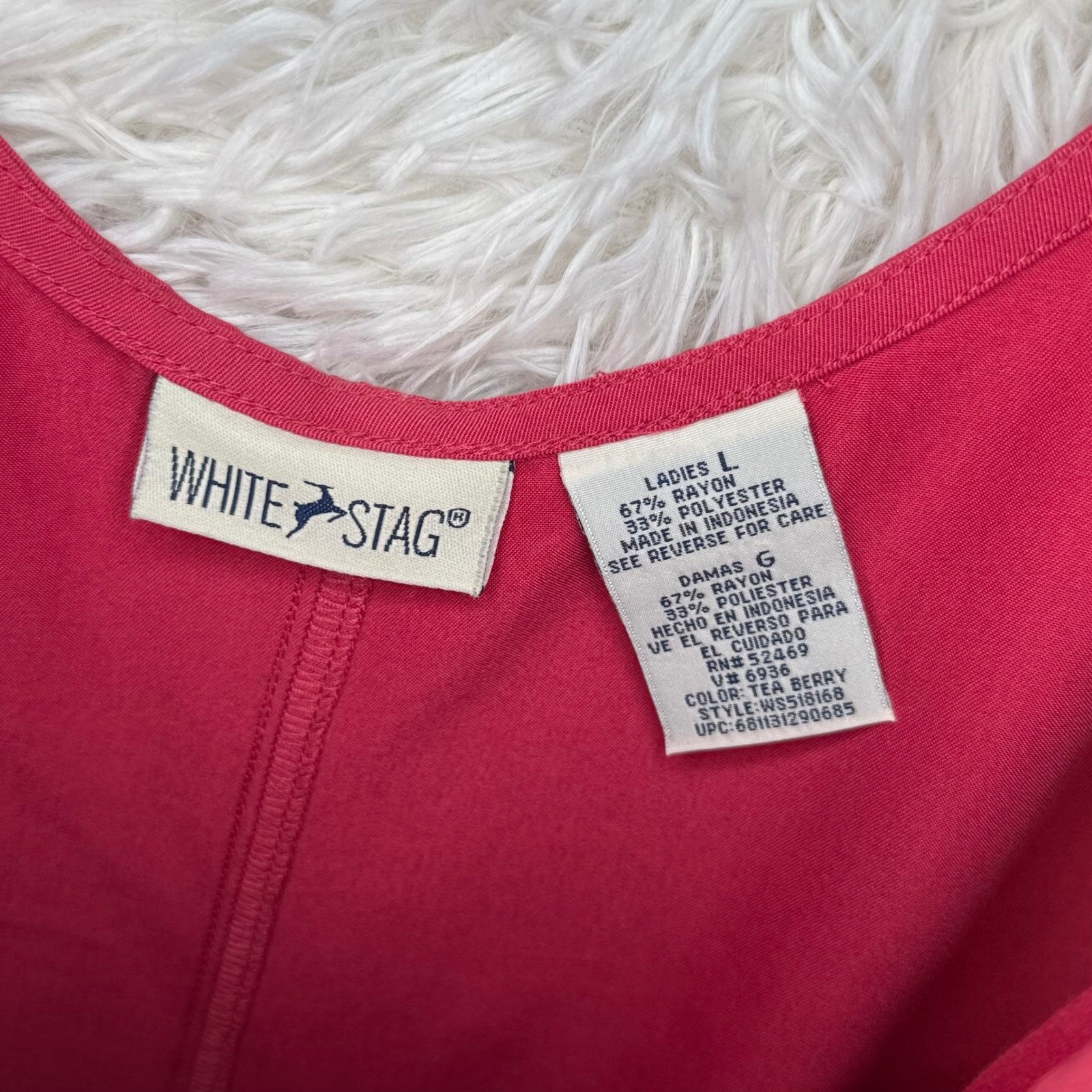 90’s Mom White Stag Berry Pink Overall Dress Tank Midi Jumper Women’s Large