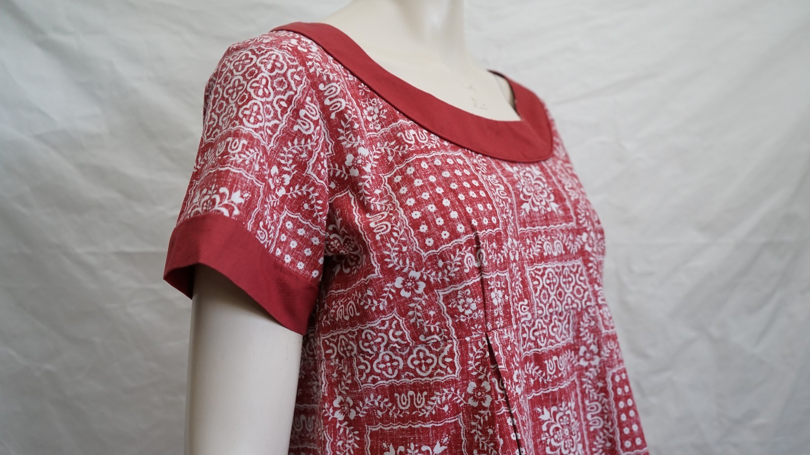 Reyn Spooner Small Patchwork Quilt Reverse Print Back Zip Dress Vintage Hawaii
