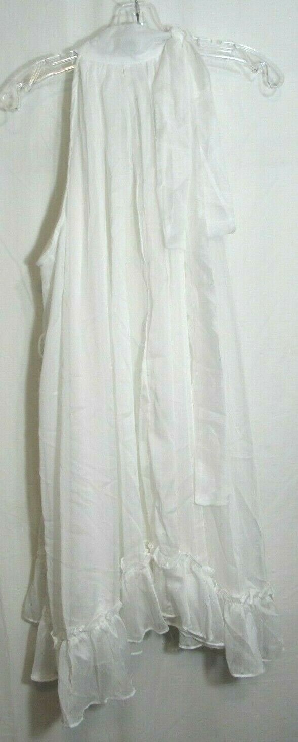 Society Addict White Button Down Front Bow Back Neckline Lined Dress Large NWT