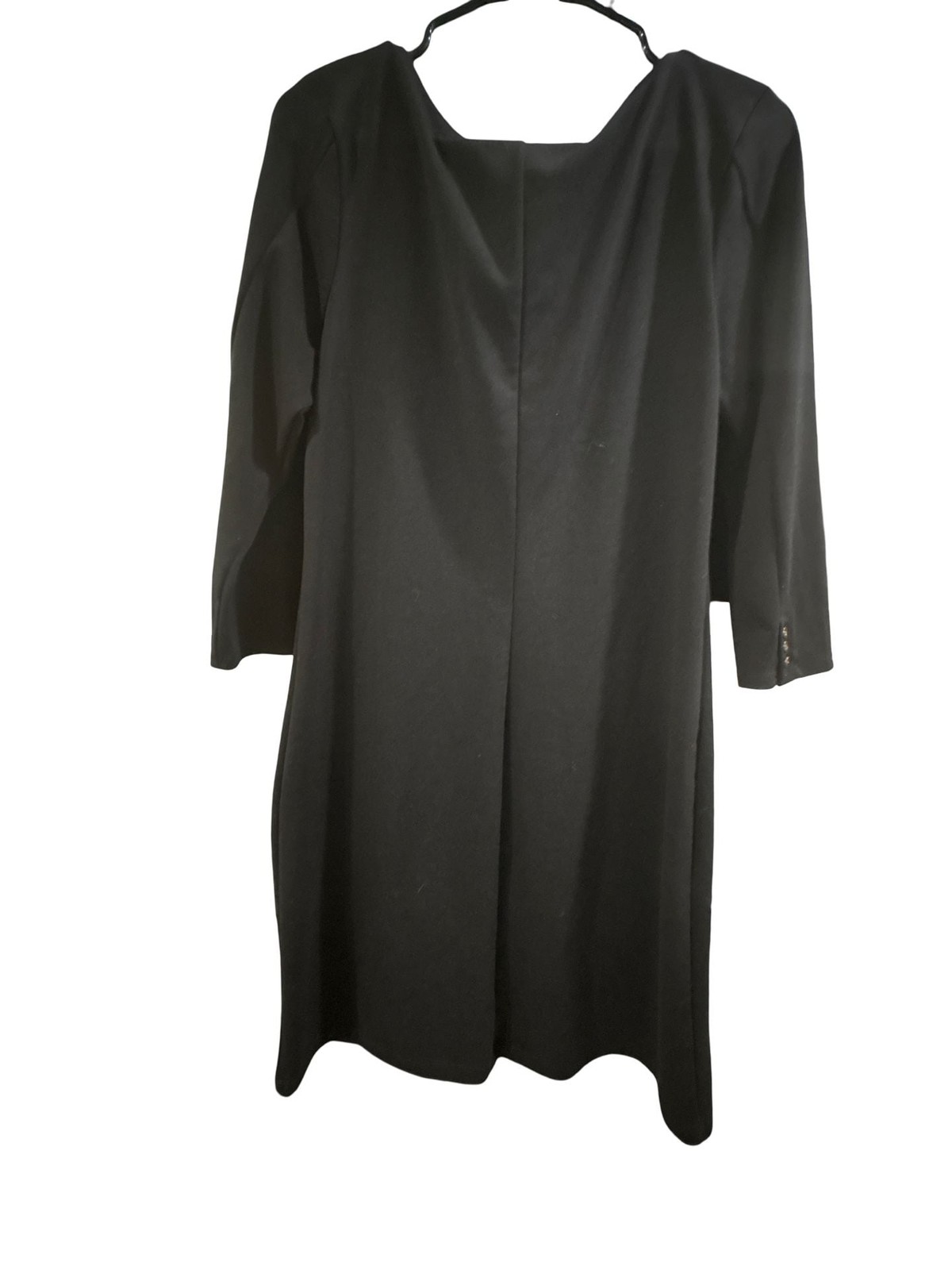 F02Old Navy Black 3/4 Sleeve Button Detail Shift Dress Size M