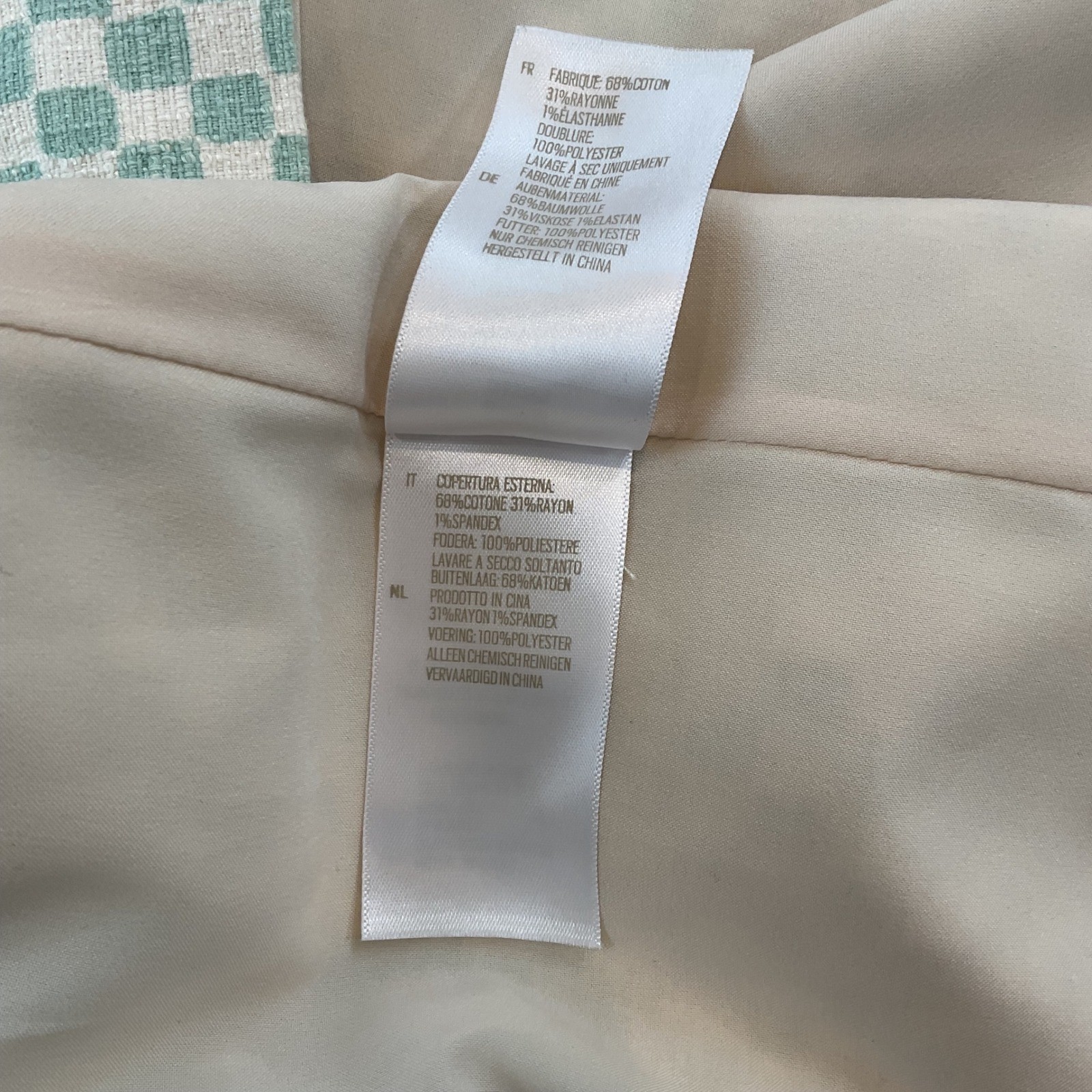 Fossil Womens Sage Green Checkered Sleeveless Shift Dress Size L Cotton Blend