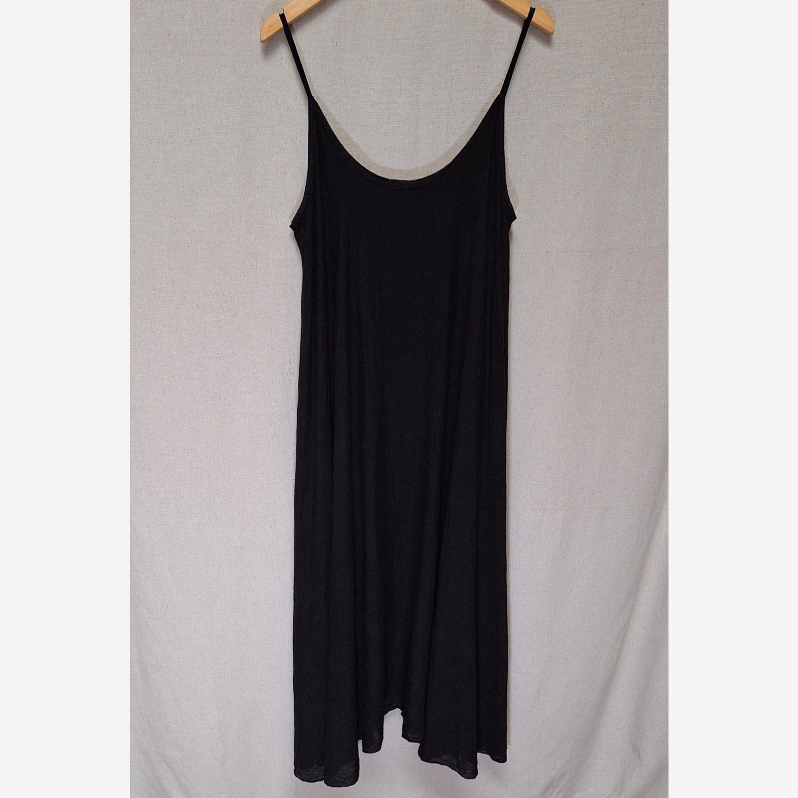 Meo Meli Black Label Black Italian Linen Maxi Dress One Size Made Italy