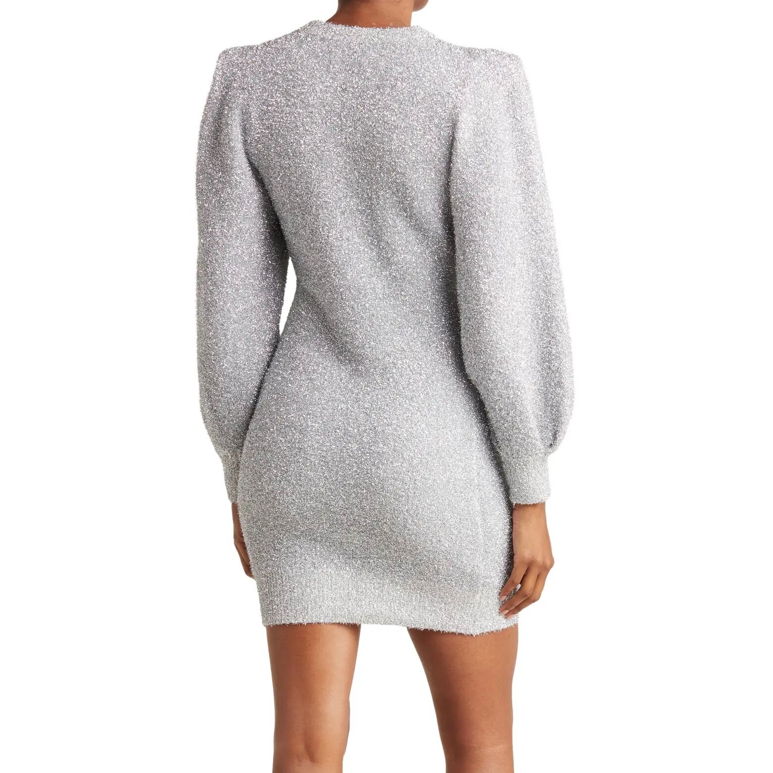 Ronny Kobo Geovany Metallic Silver Shimmery Dress Sz S NWT