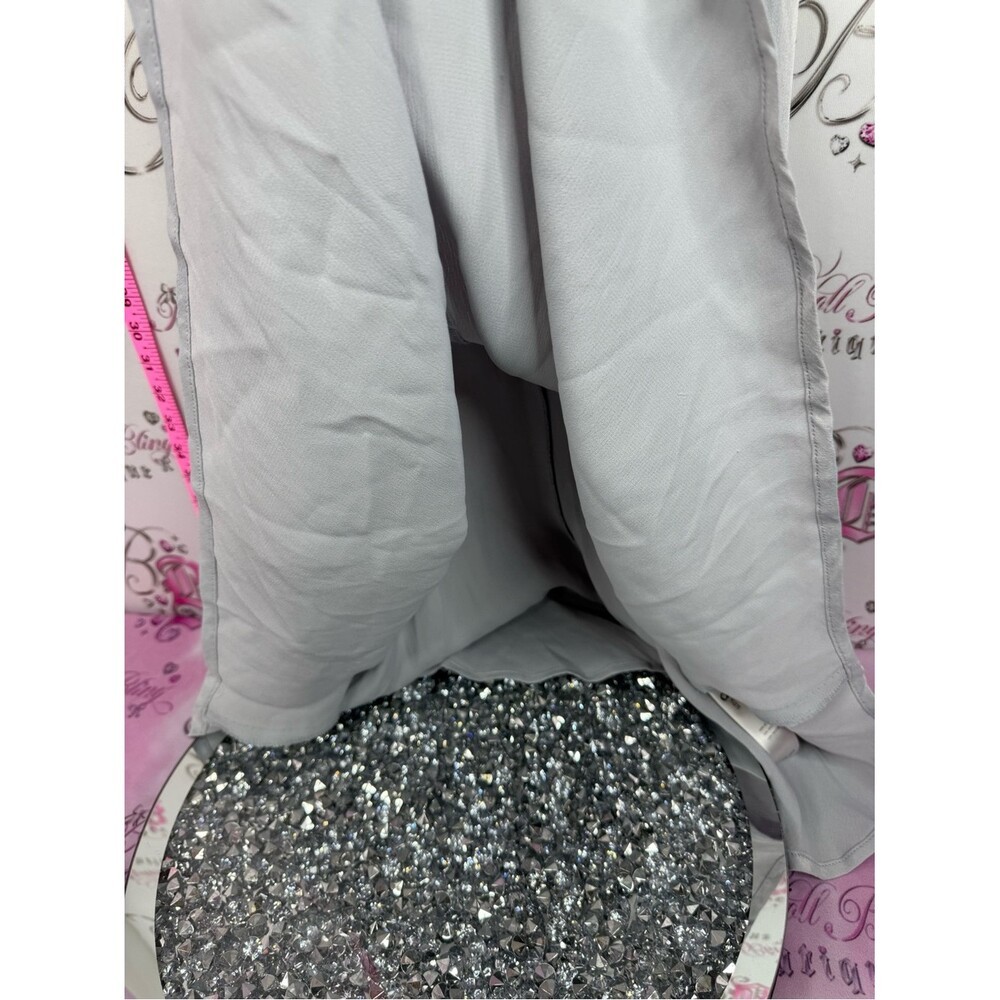 ASOS dress long flowy blue Light Gray Draped Sleep Chemise