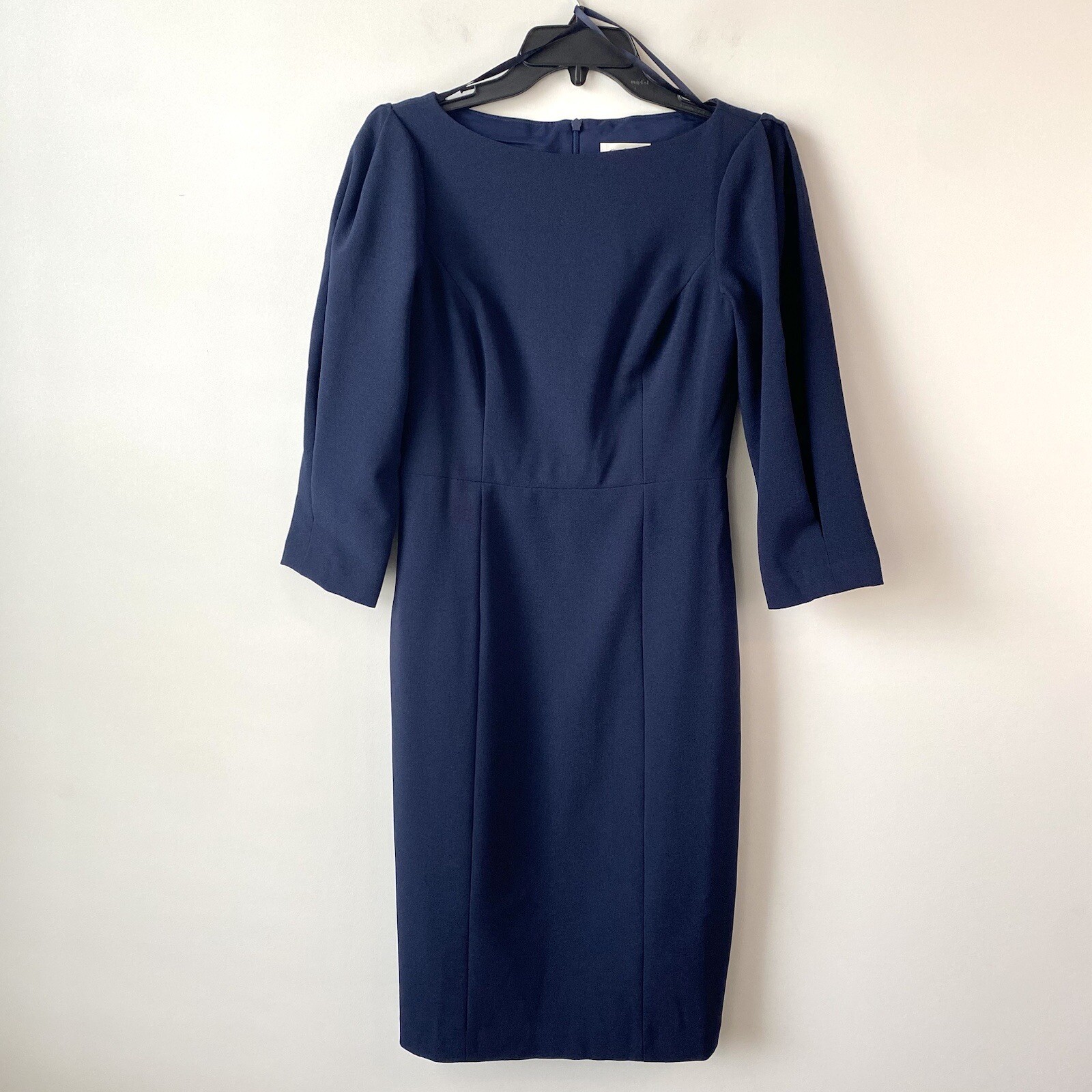 Eliza J Pleated Sleeve Sheath Dress Navy Blue 2