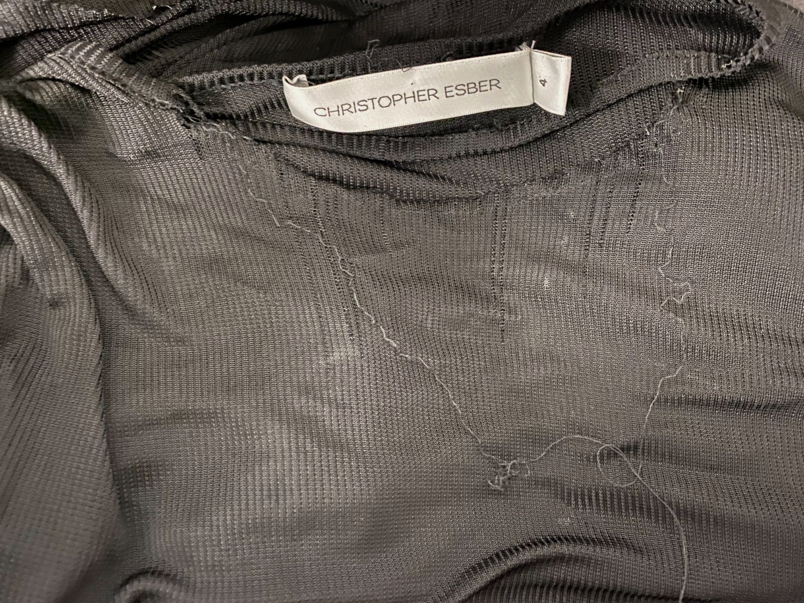 Christopher Esber Women’s Black Verve Twisted Tee Dress Size 4