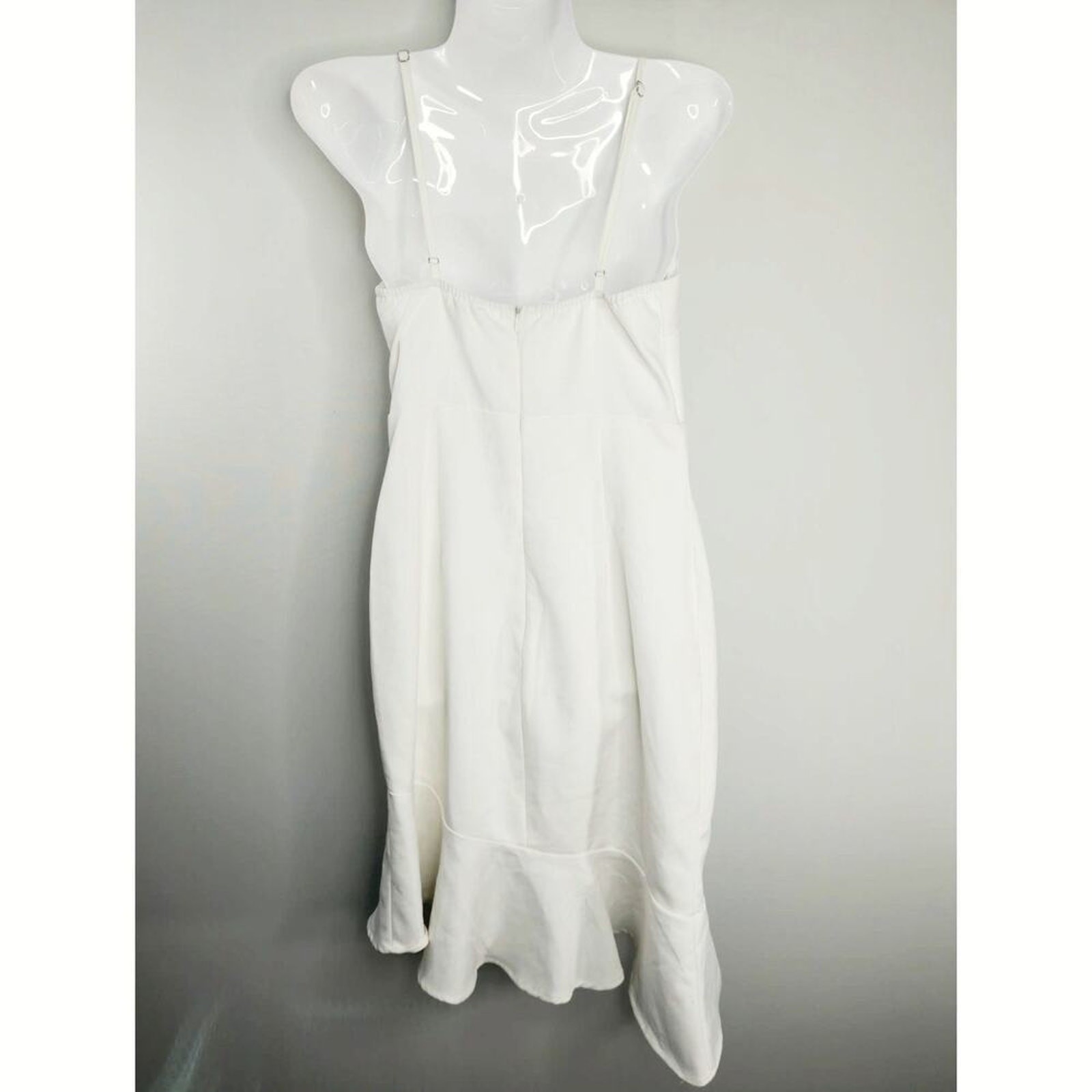 U. Peach White Ruffled Hem Faux Wrap Dress Sleeveless Size S