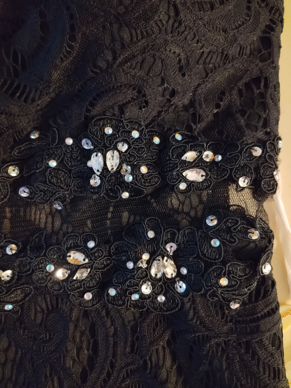 Dancing Queen Black Lace Sleeveless Dress Special Occasion Rhinestones NWT XS