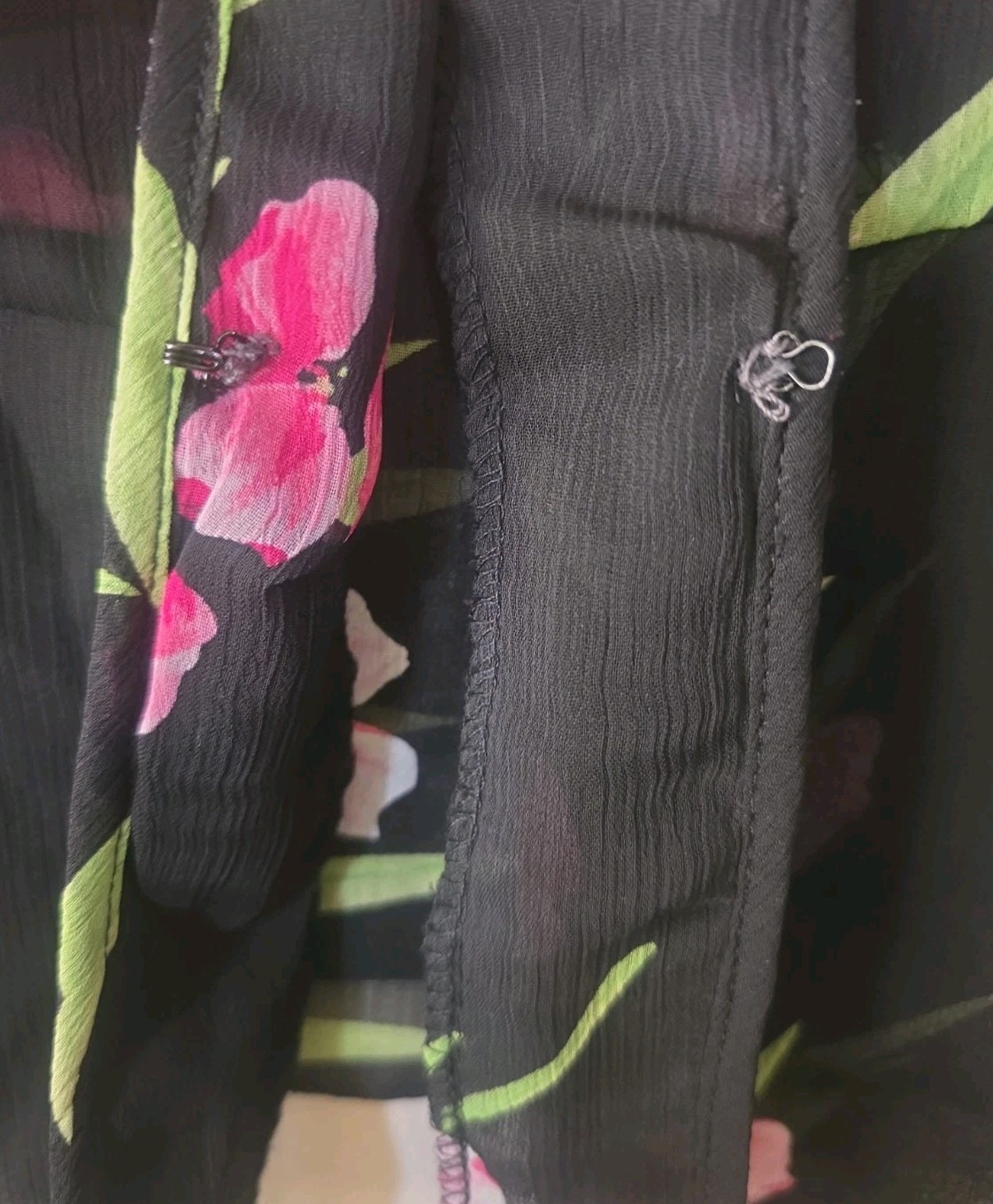 Vtg Studio 1 One Fairy Sheer Tank Maxi Dress Jacket 2pc Blk Pink Floral Sz 10