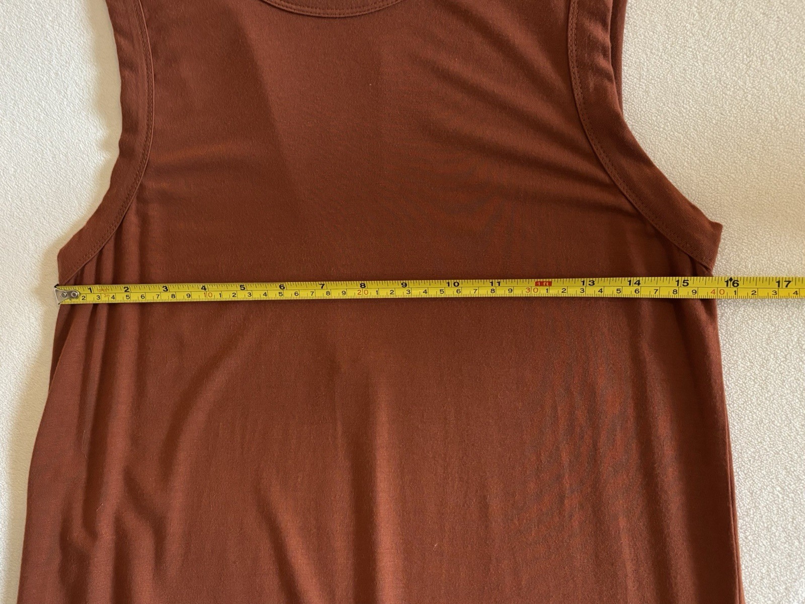 Joan Vass Dresses Womens Medium Rust Sleeveless Maxi Dress Stretch Rayon Casual
