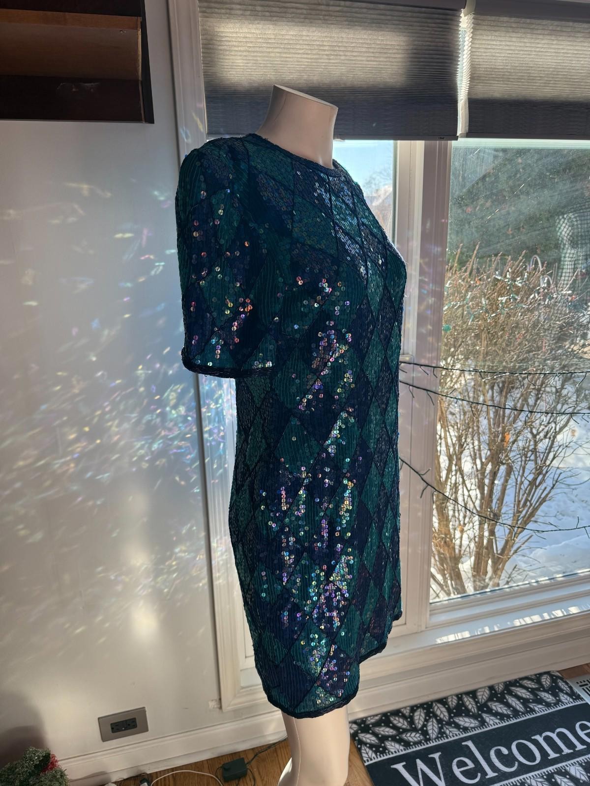 Creative Creations Blue/Purple Sequin Woman’s Dress Size 12