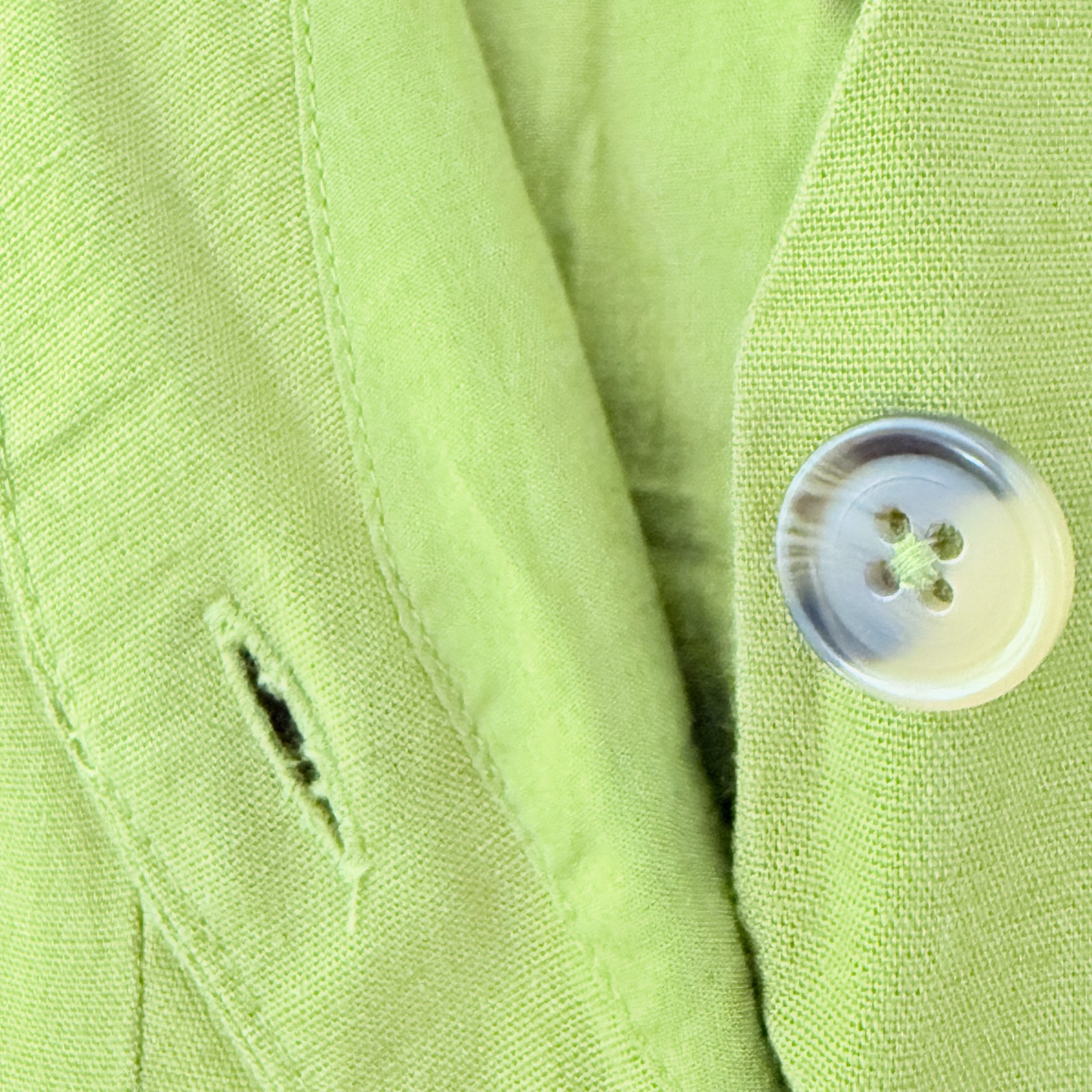 Asos Design Made In India Cotton Linen Green Button Dress