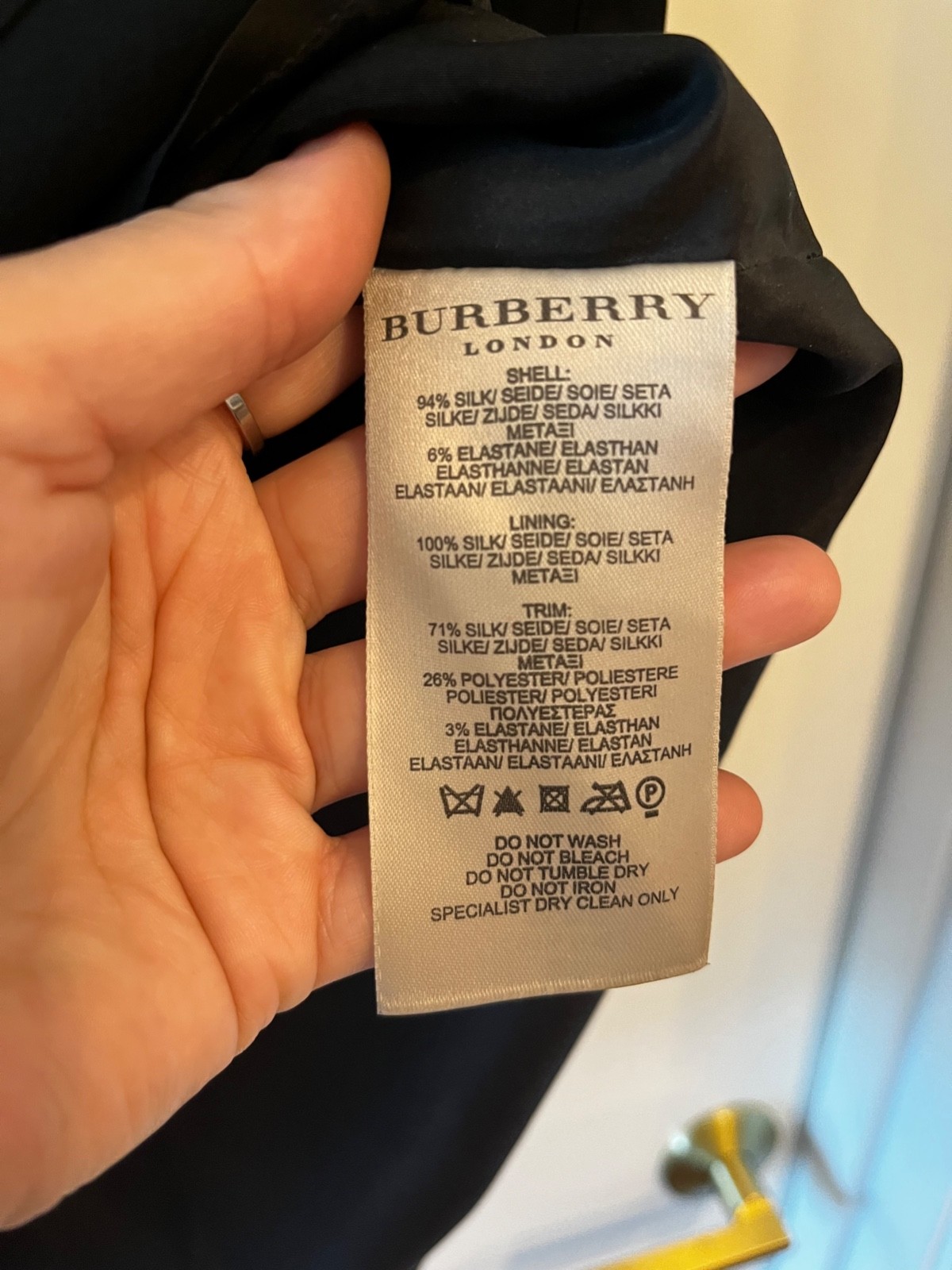 Burberry Silk Black longsleeve dress