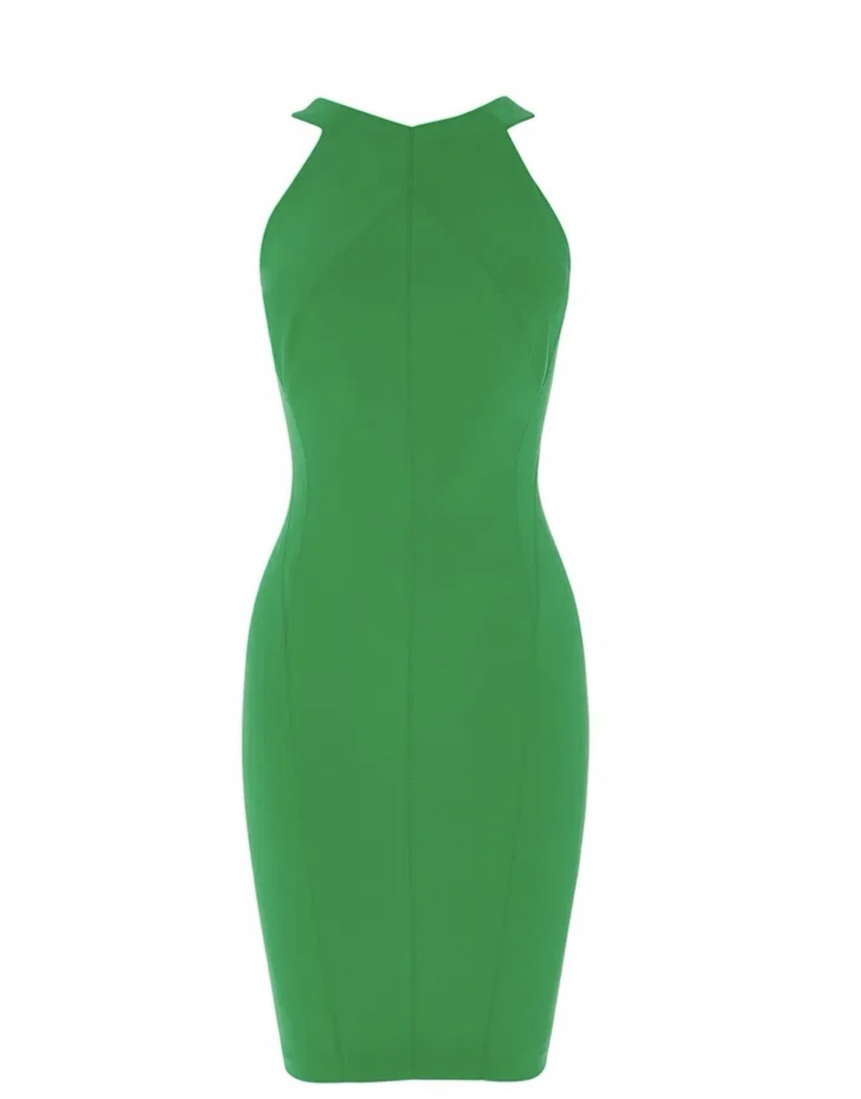 Karen Millen Fitted Green Pencil Dress Size 6 Knee Length Great Condition