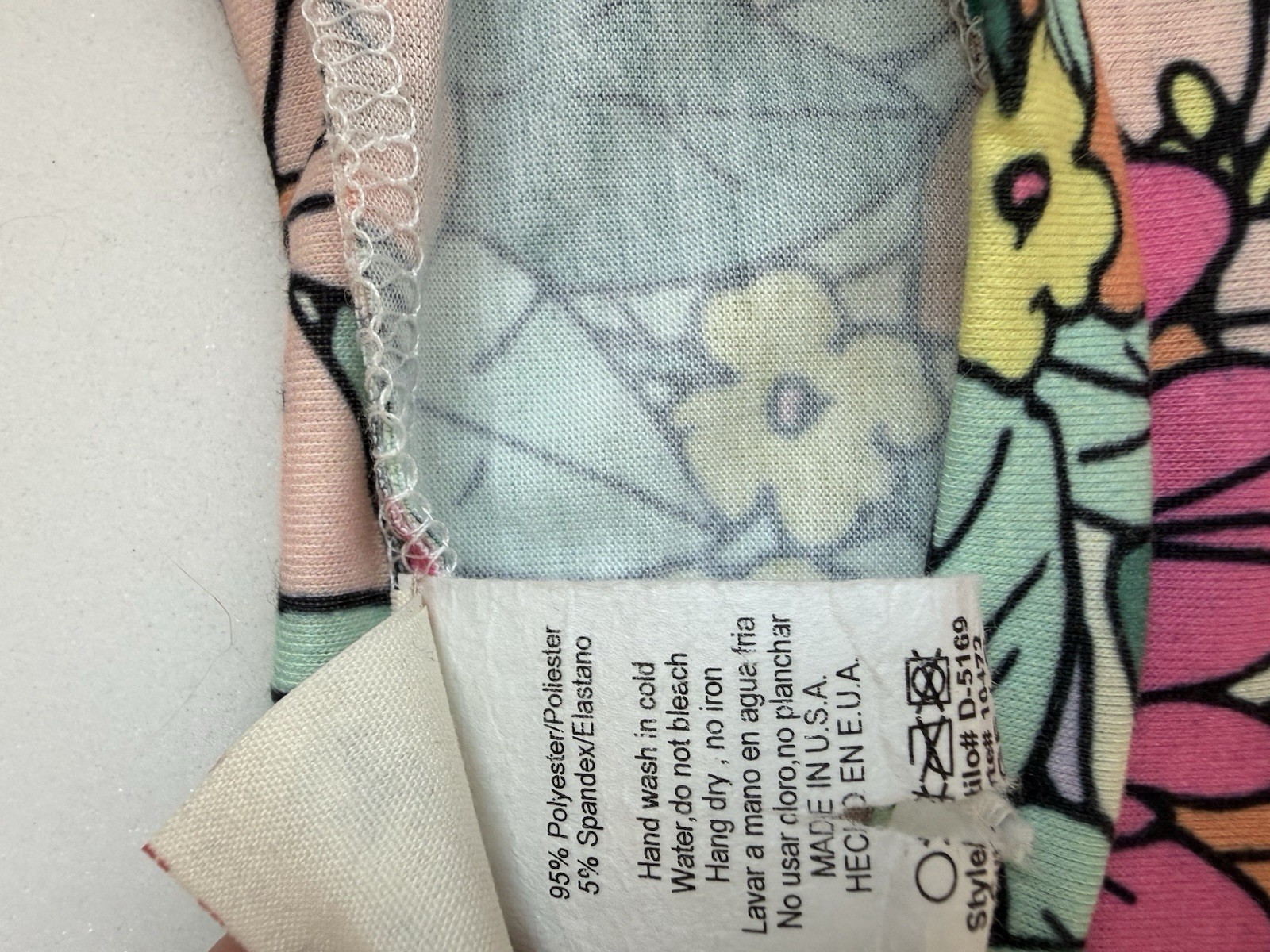 7th Ray Mod Floral Tiered Babydoll Mini Dress Stretch Size Large Made In USA