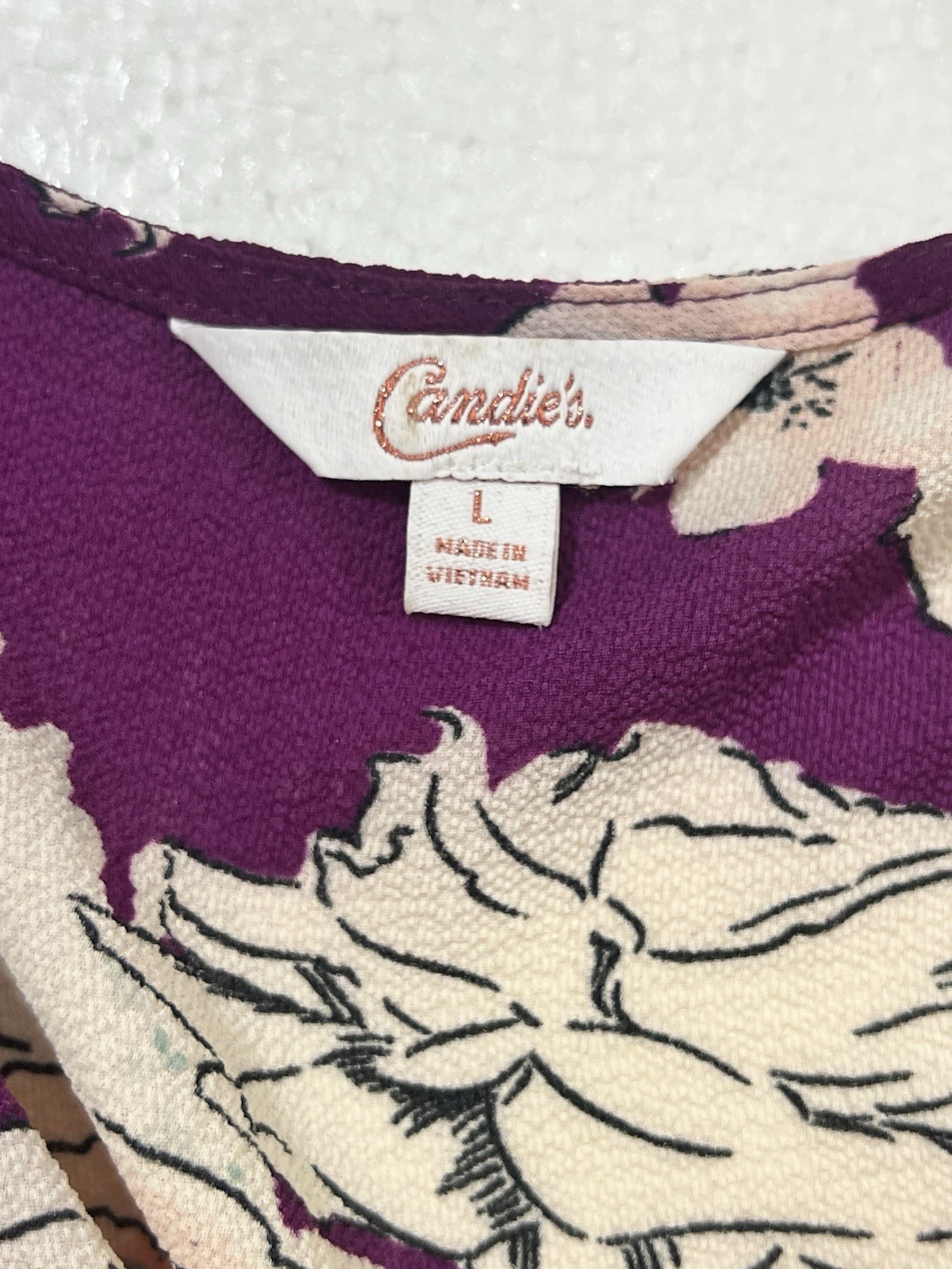 Candie’s Purple Floral High-Low Romper Dress Size Large Brand New With Tags
