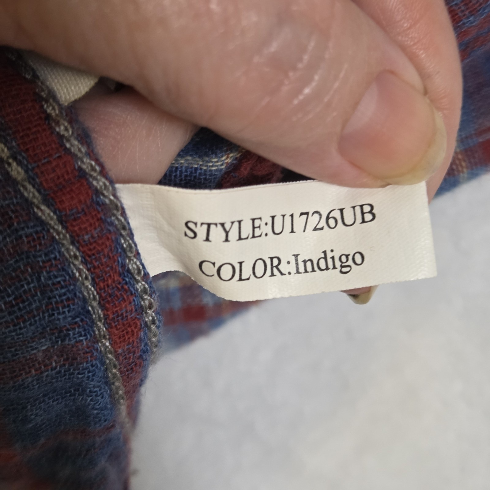 Ryan Michael Indigo Plaid Cotton Gauze Western Snap Front Shirt Dress Medium