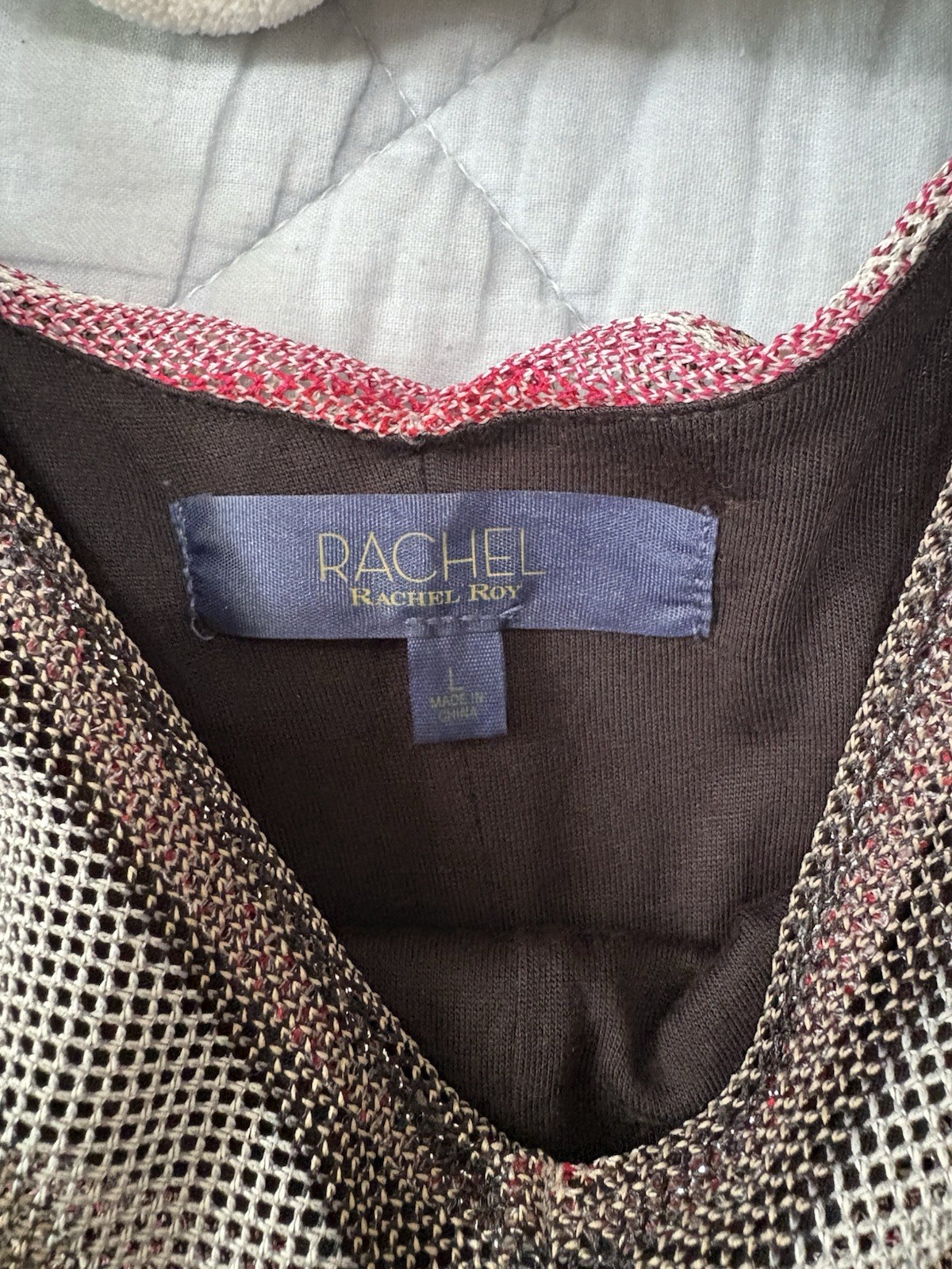 rachel roy women’s multicolor striped mesh v-neck strappy maxi dress size M
