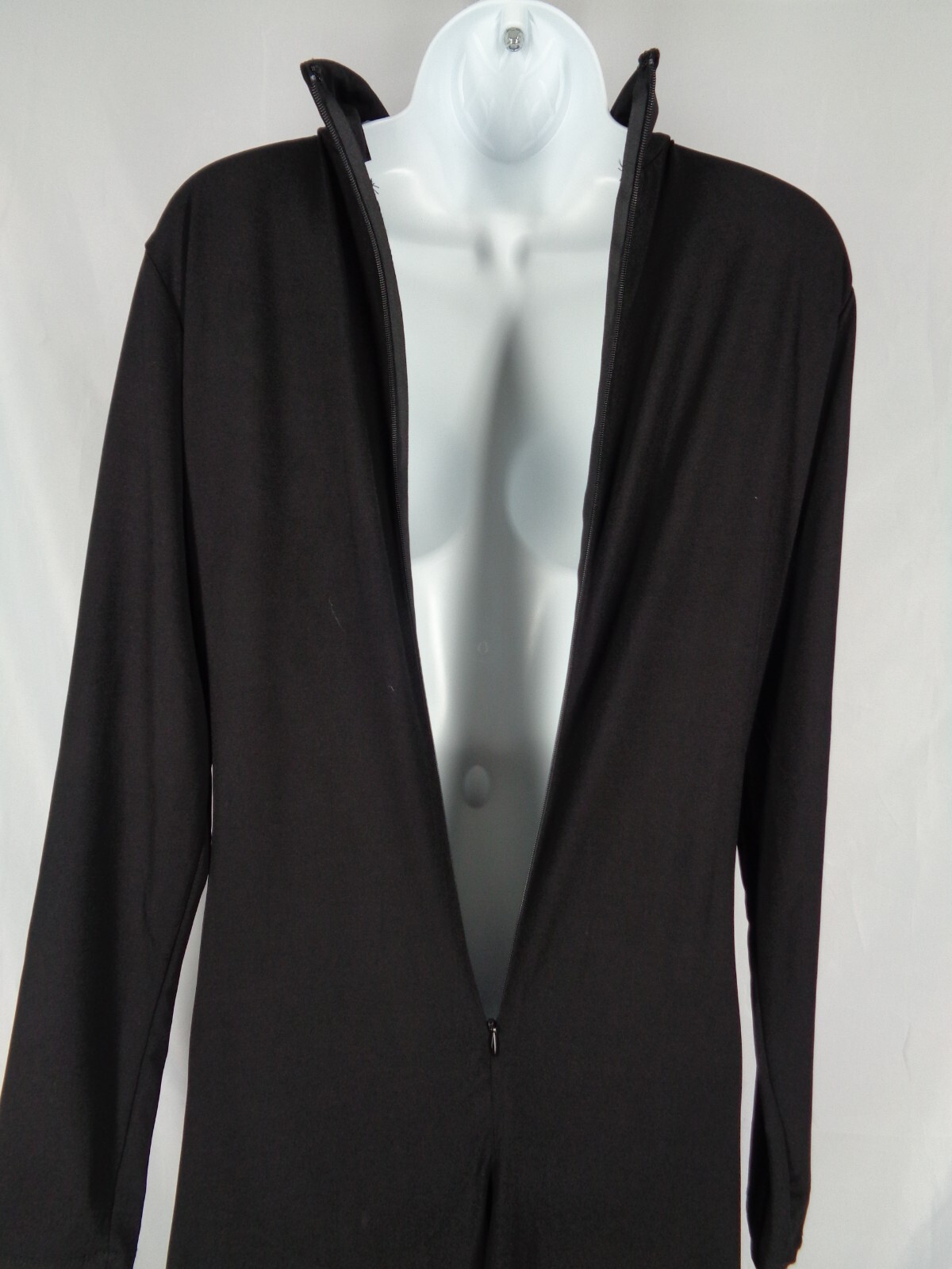 Boston Proper Black Mock Neck Ruched Slits Long Dress Size Medium New
