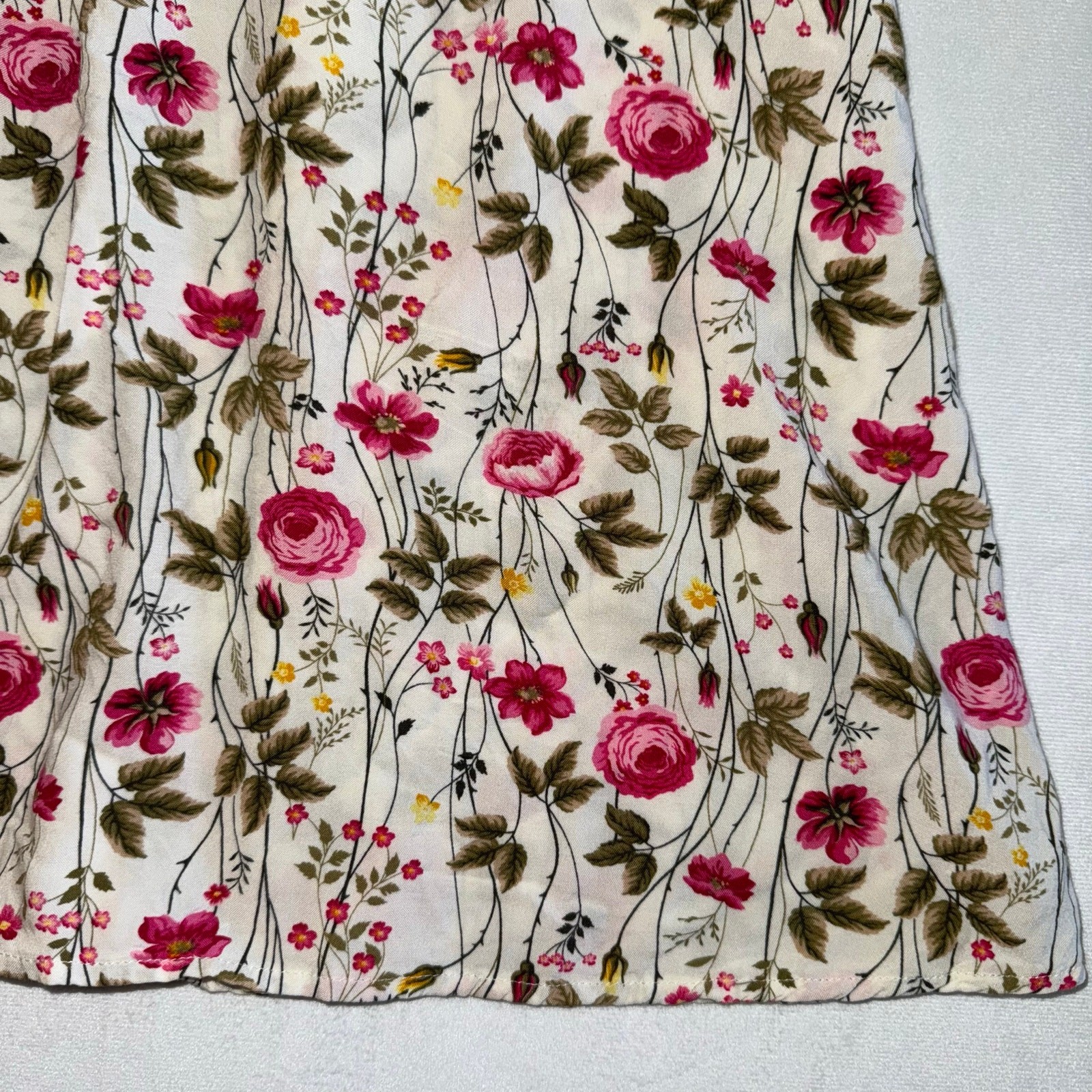 Trixxi Unlined Blend Spaghetti Strap Floral Mini Tank Dress L Stretched