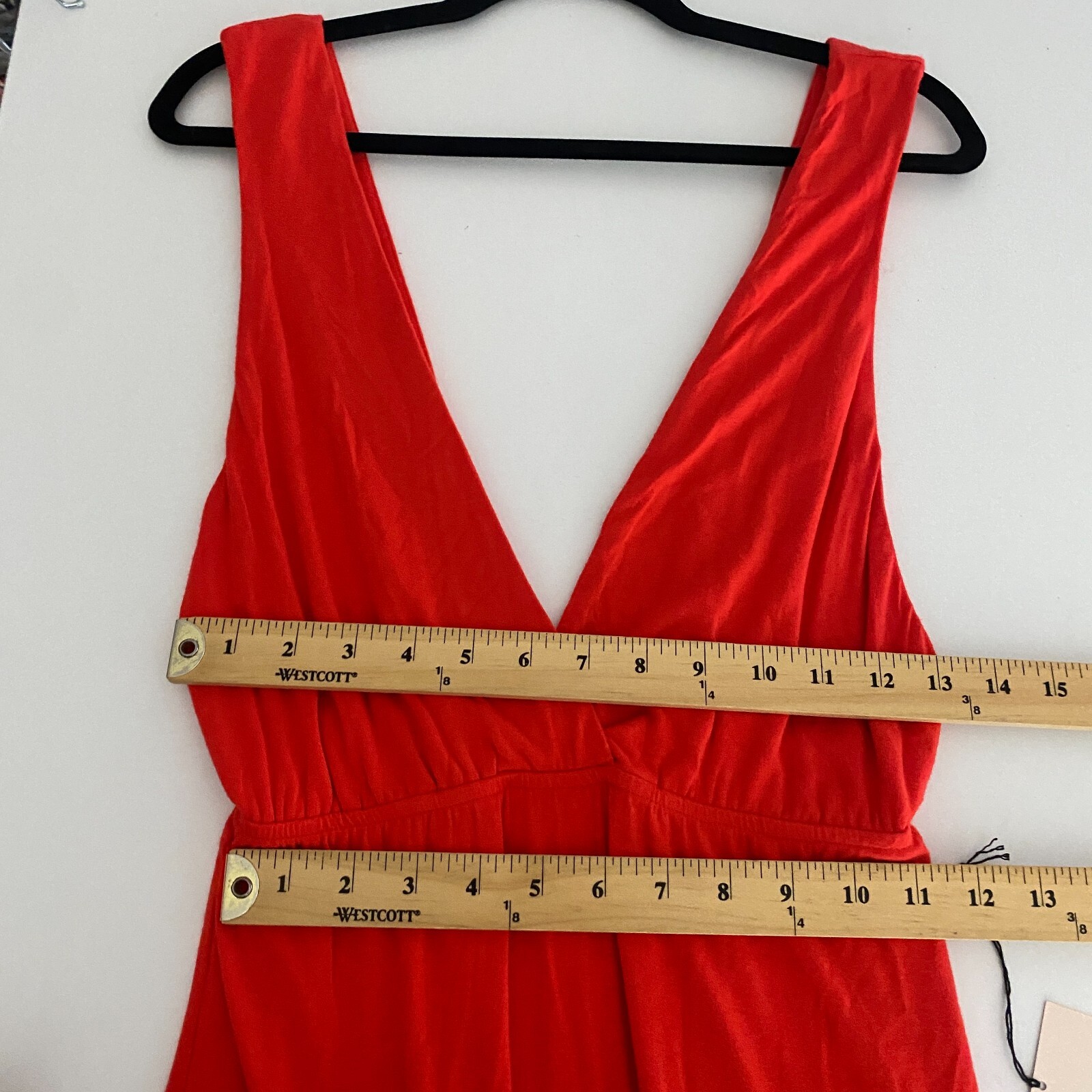 Superdown Erika Plunging Maxi Dress Size M Red Bodycon Backless Slit NEW
