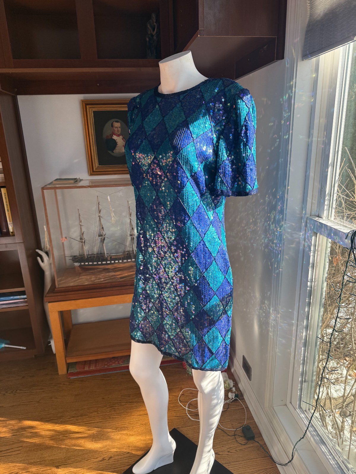 Creative Creations Blue/Purple Sequin Woman’s Dress Size 12