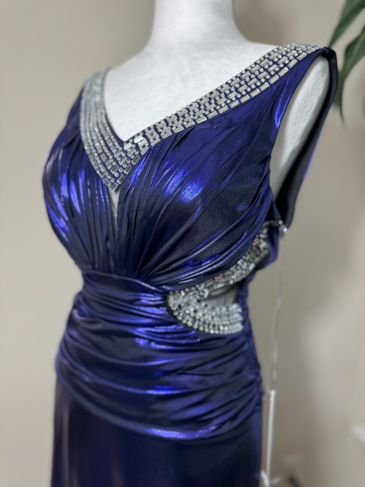 Stylish V-Nick Crisscross Open Back Evening Dress Party Dress Elegant Sleeveless
