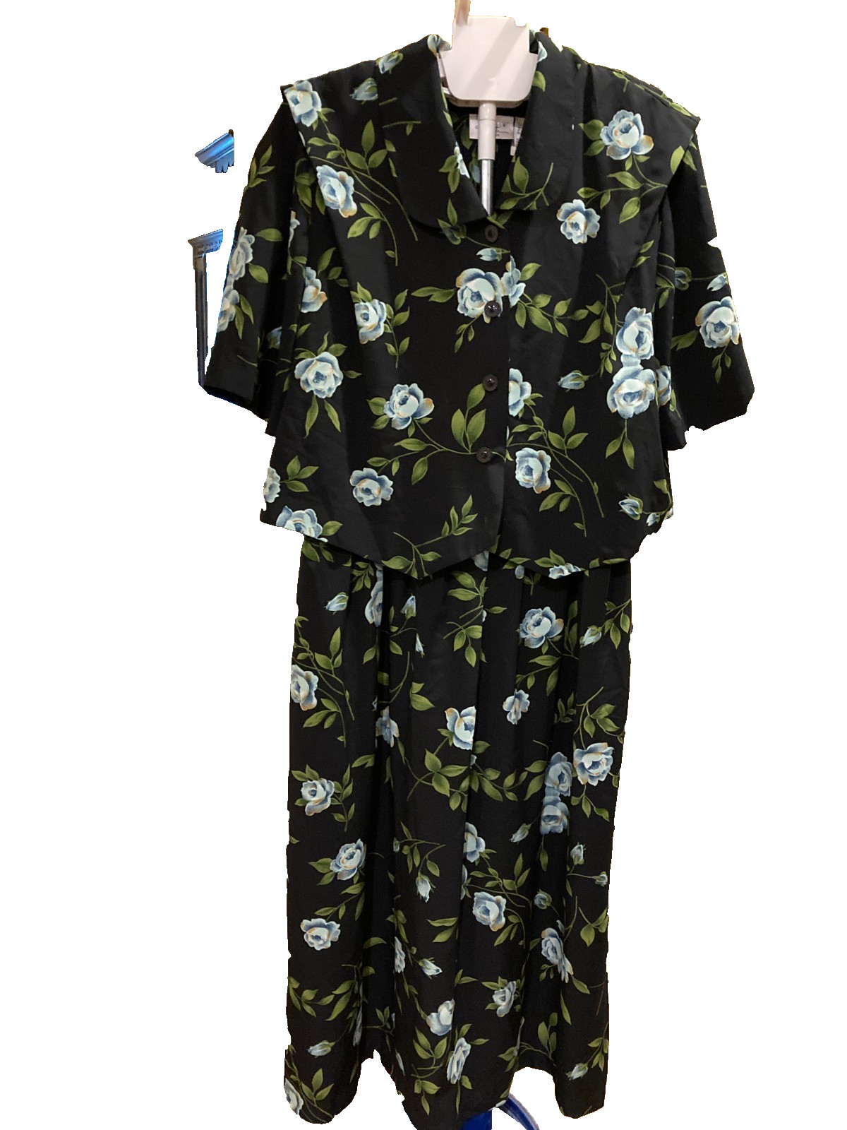 Kathie Lee Midi Dress with Attached Jacket Size 20W Top Front Buttons