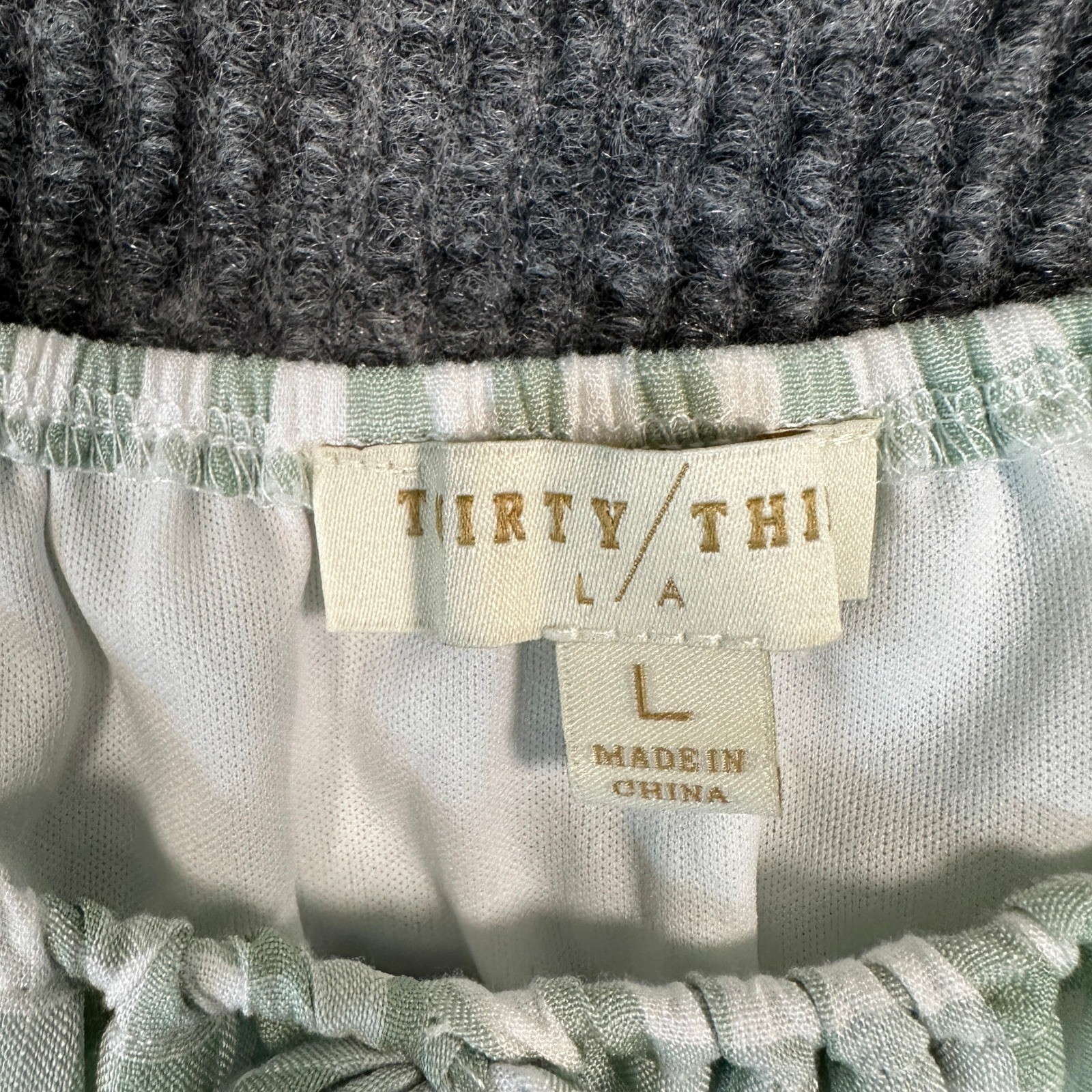 Thirty Third L/A Gingham Mini Dress Large Green White Puff Sleeve Cottagecore