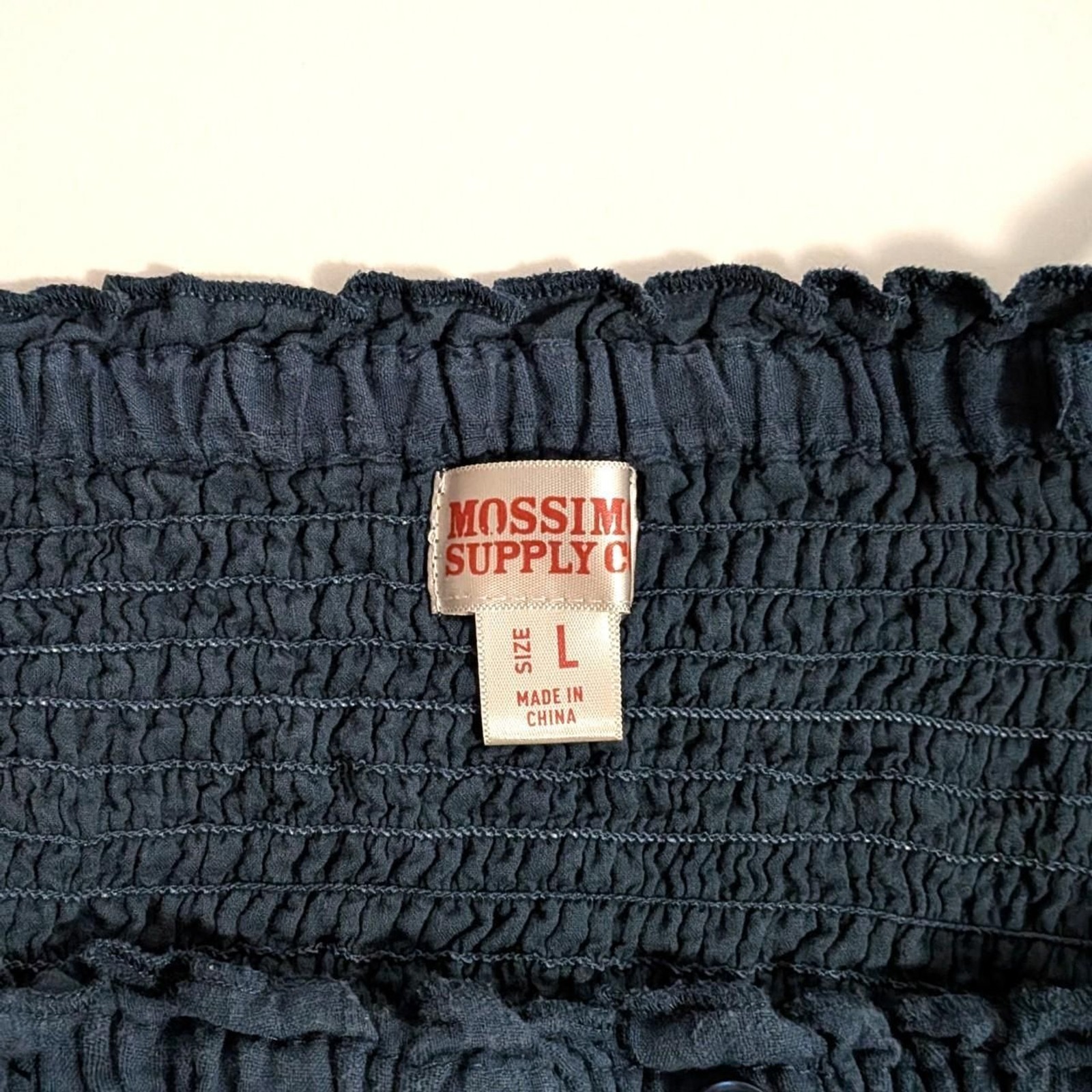 Mossimo Supply Co. Blue Smocked Button Up Mini Dress | Size L