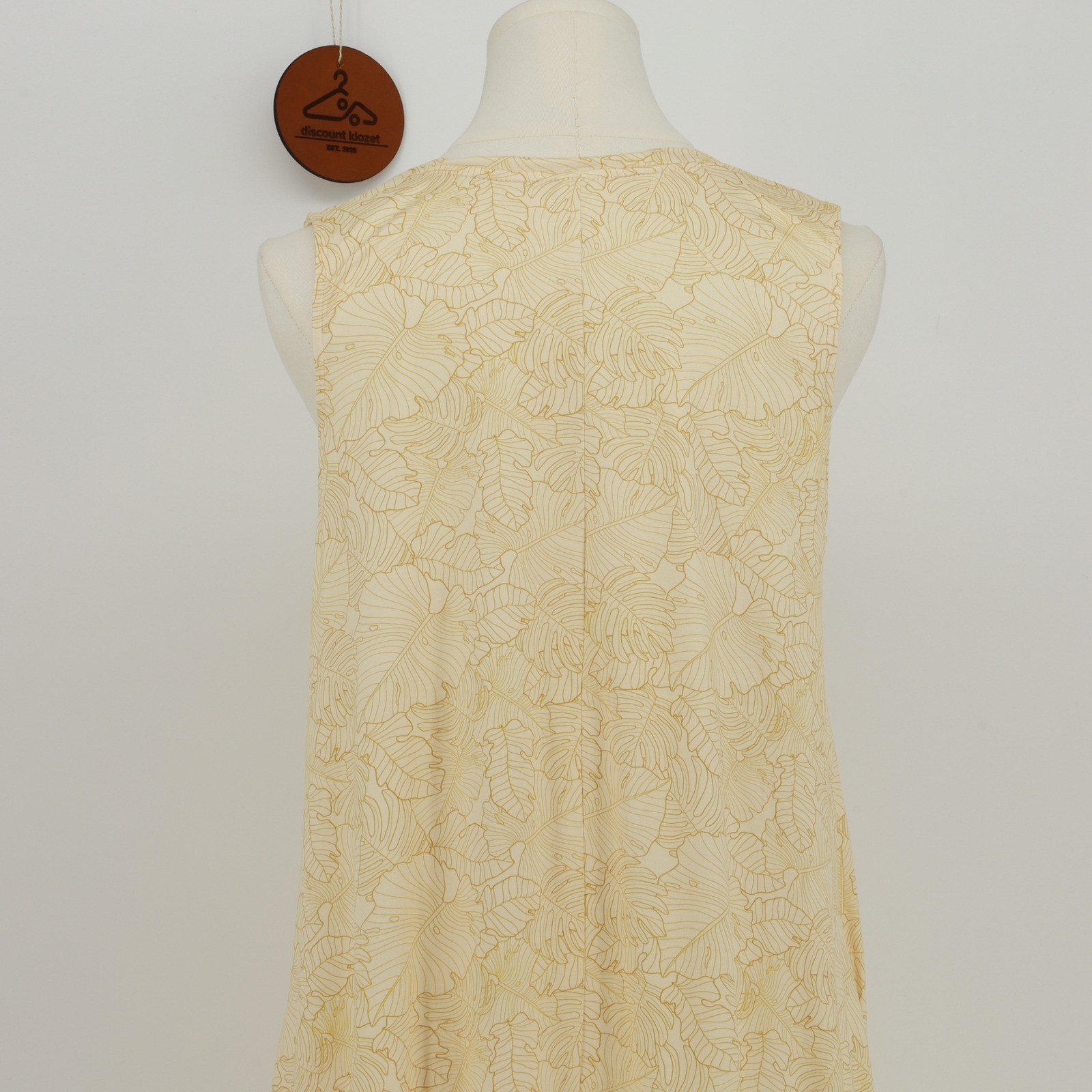Palmwave Hawaii Yellow Monstera Leaf Print Sleeveless Shift Dress Size Large