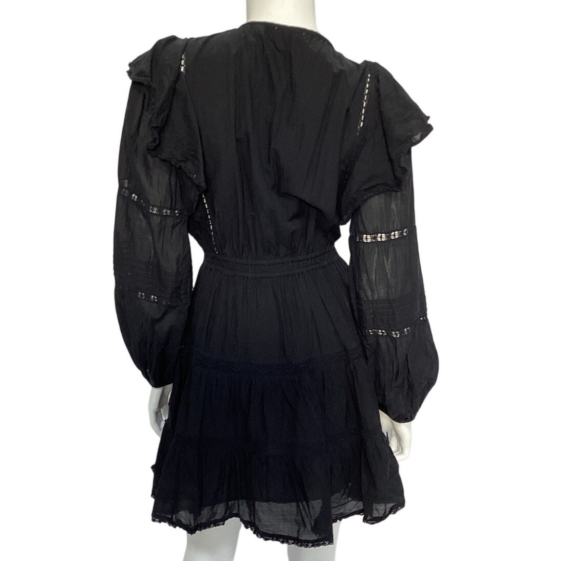 Little Moon Ruffled Black Monaco Dress Size S