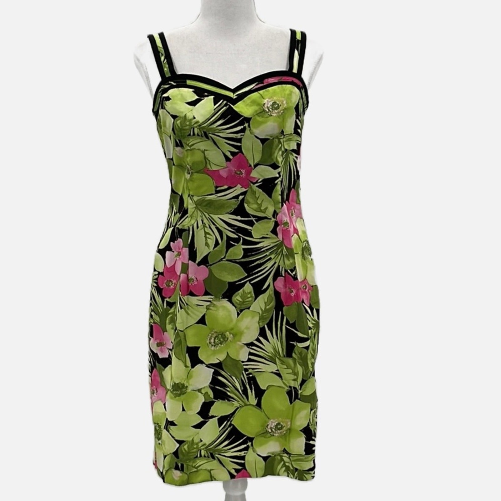 Joseph Ribkoff Hawaiian Floral Sleeveless Sheath Dress – Size 4