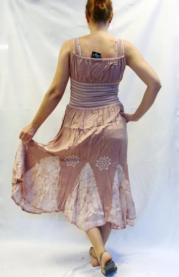 Flower Floral Tie Dye Star Design Hippie Maxi Spaghetti Dress Summer S M L Sun